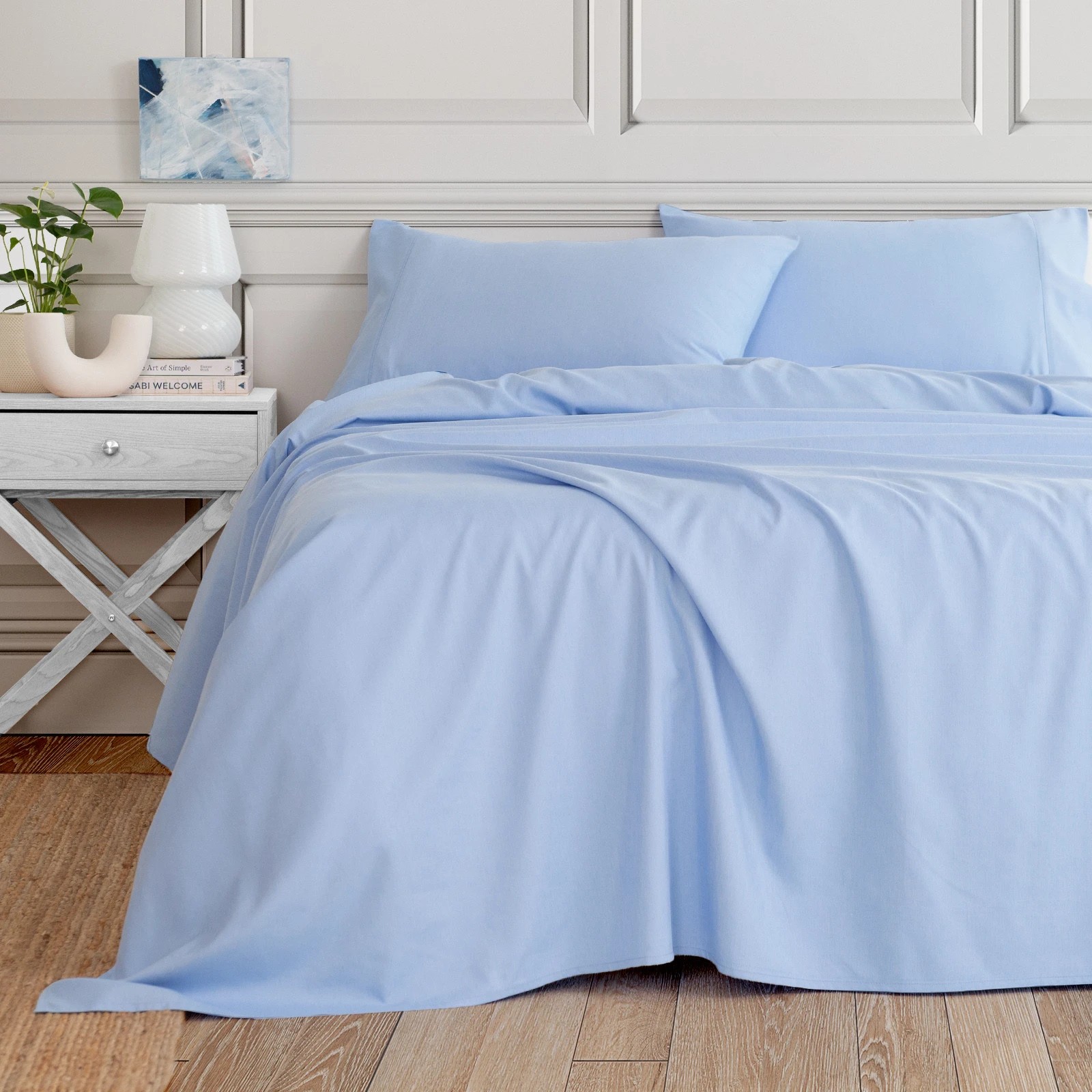 2 Royal Comfort 3000 Thread Count Bamboo Cooling Sheet Set Soft Touch Bedding - Queen Bed - Blue - Queen Bed - Blue, 2 of 10