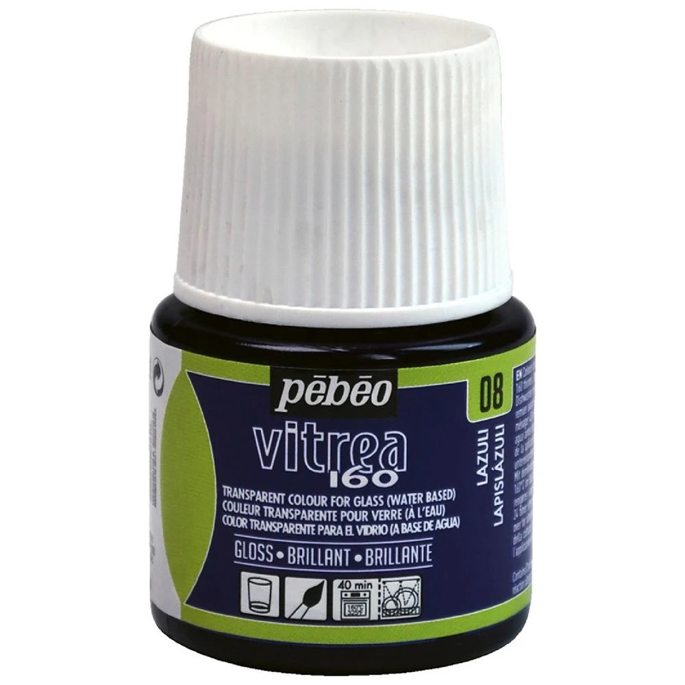 1 Pebeo Vitrea 160 Frosted Glass Paint 45mL Lazuli, 1 of 1