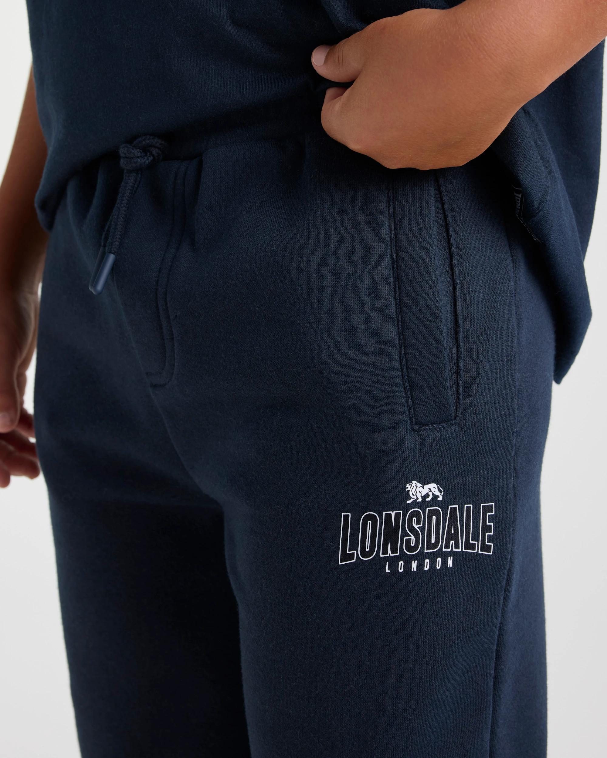 3 Lonsdale London Boys Retro Sport Trackpants NAVY, 3 of 5