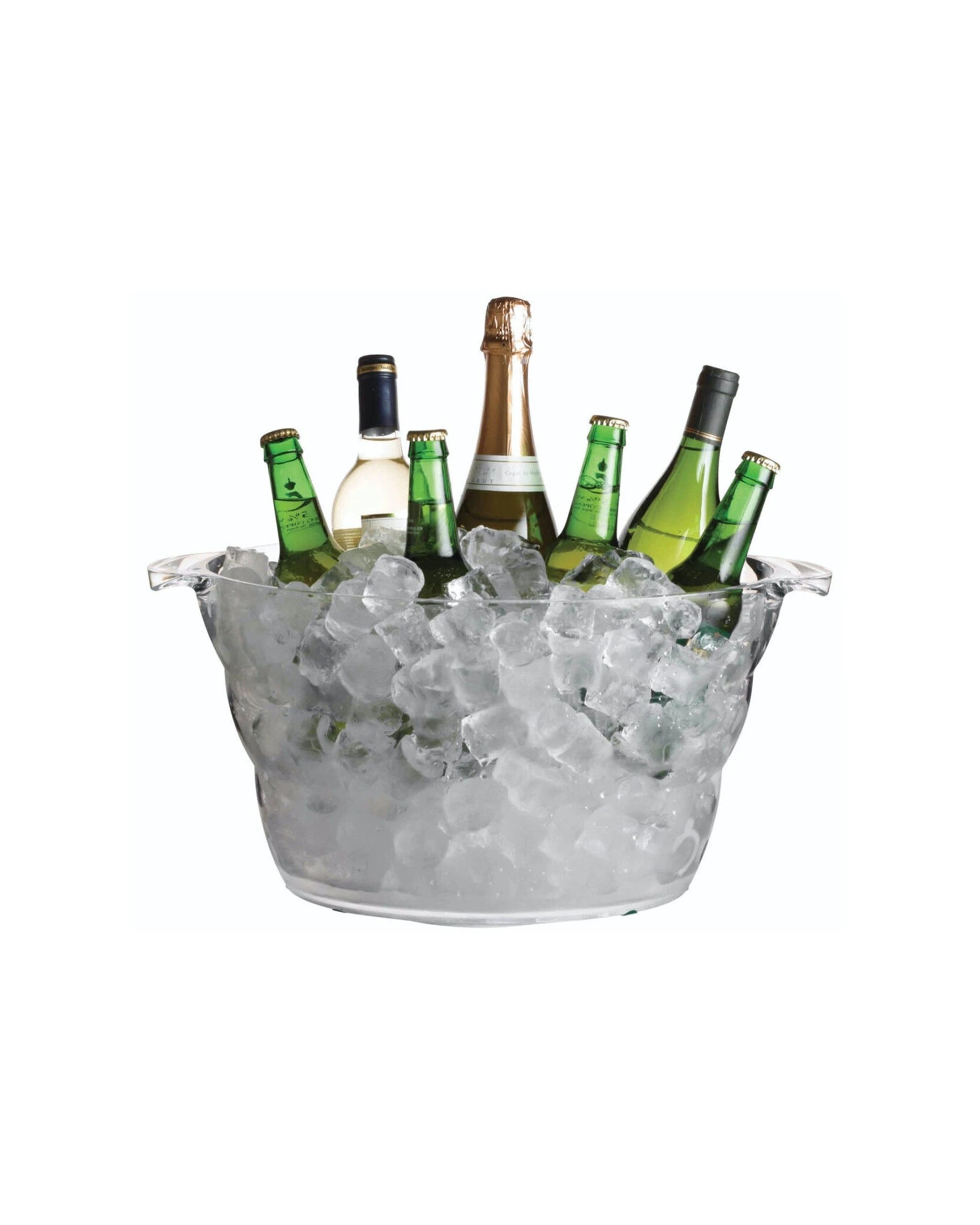 1 BarCraft Acrylic 28cm Oval Drink Pail Cooler Bucket Large Acrylic - Clear, 1 of 7