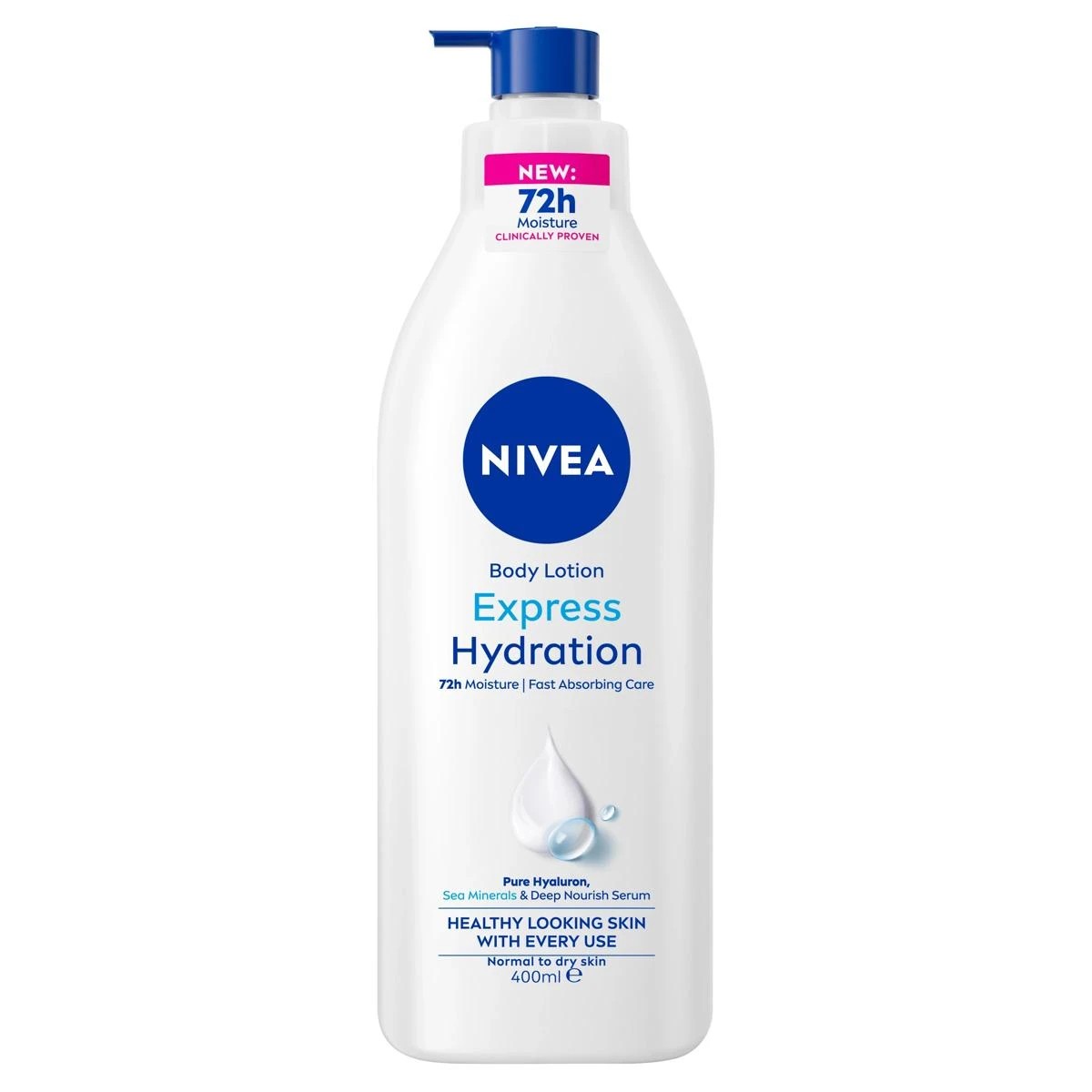 1 Nivea Express Hydration Body Lotion 400ml - Deep Moisture Serum and Sea Minerals, 1 of 9