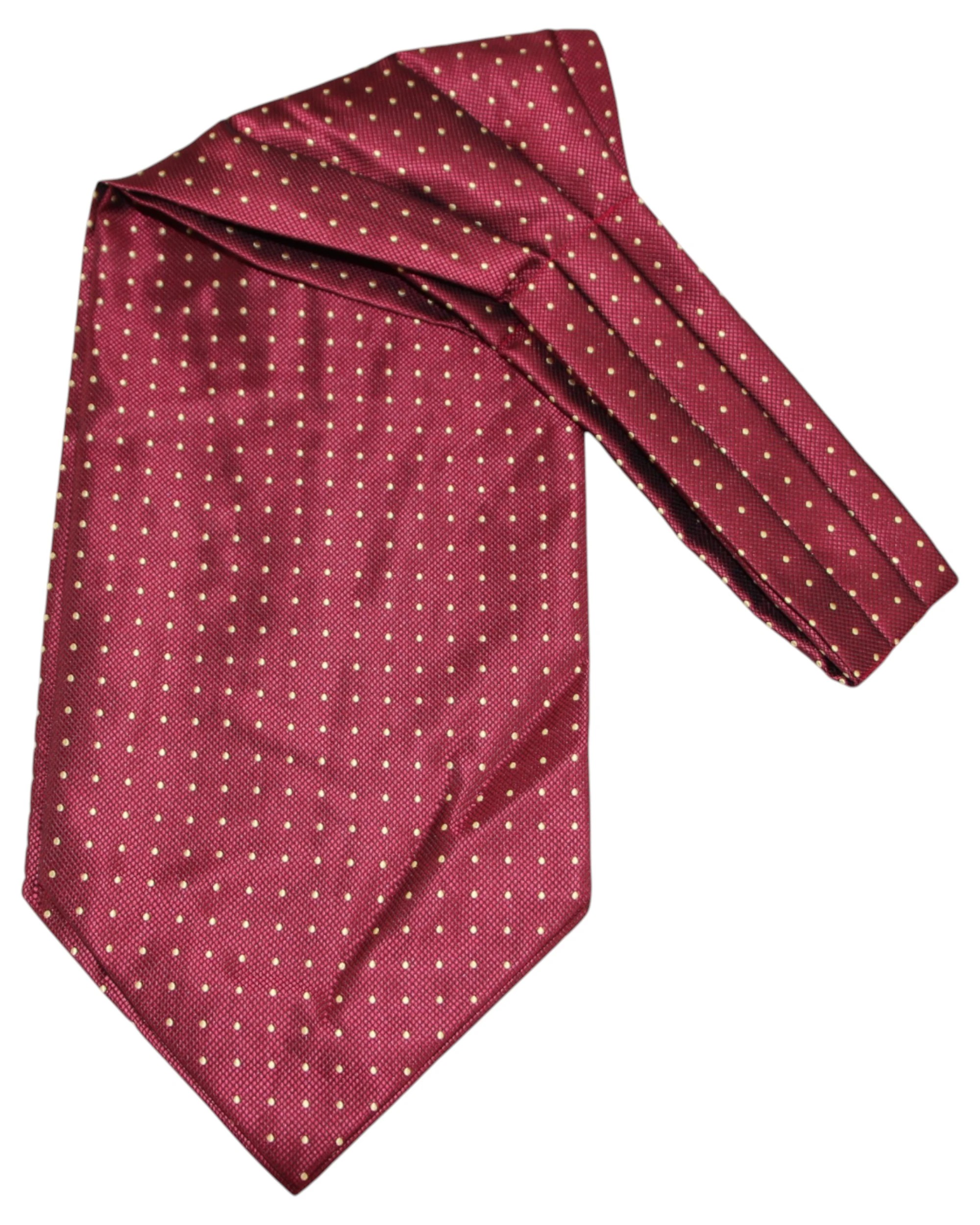 2 Zasel Mens Maroon & Gold Mini Polka Dot Cravat - Multi, 2 of 4