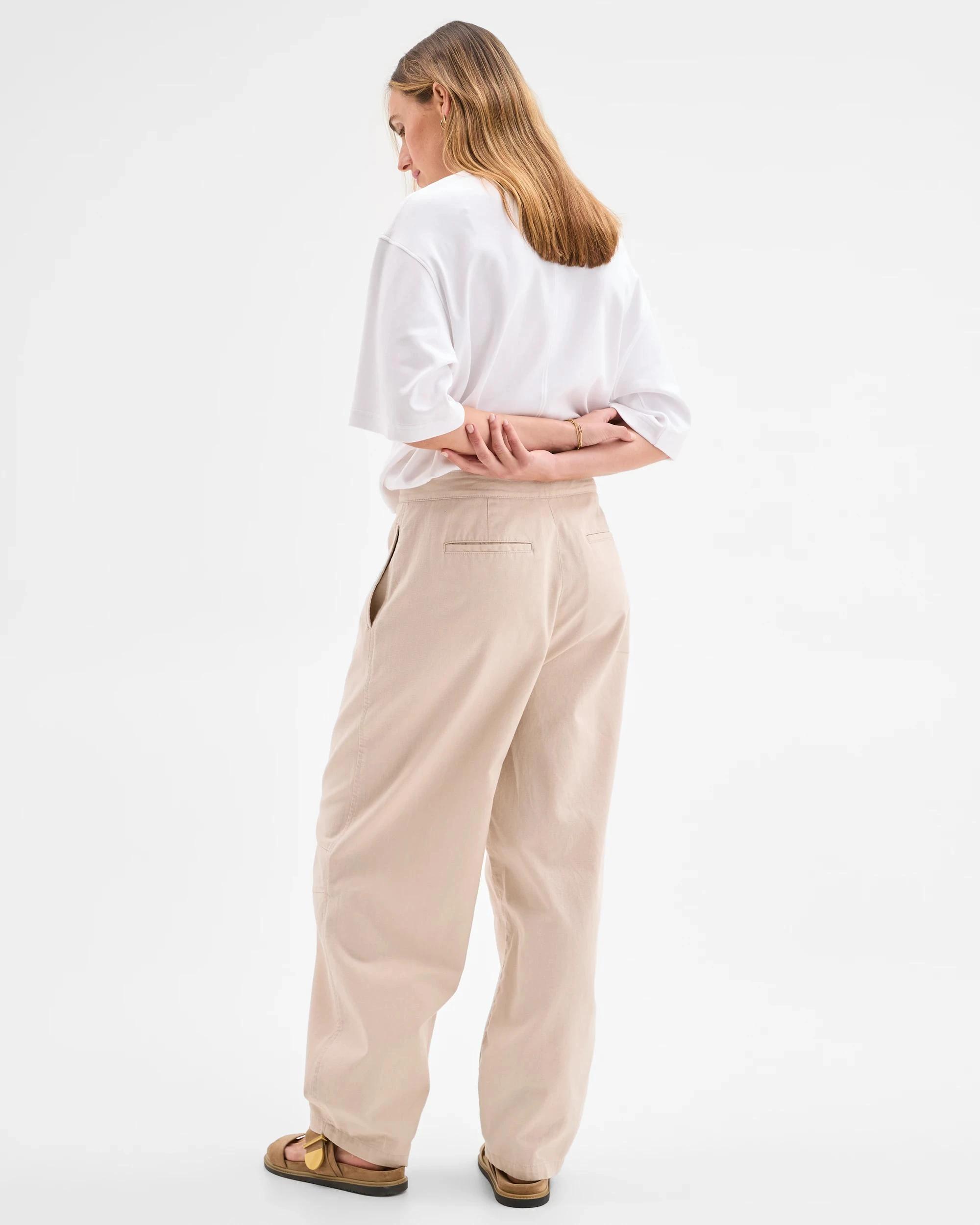 6 Target Australian Cotton Blend Soft Barrel Leg Pants CHALK, 6 of 6