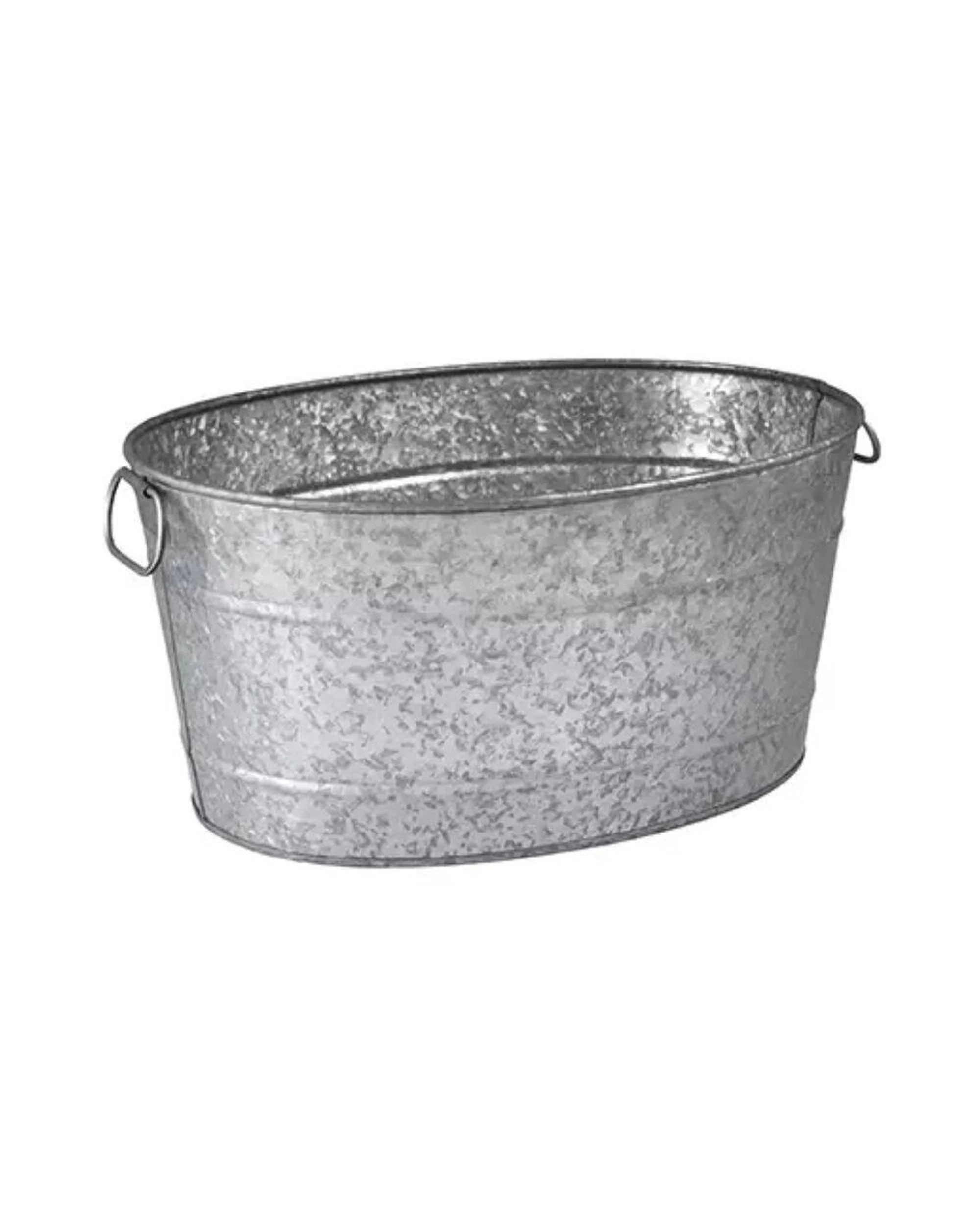 1 Moda Oval Beverage Tub Galvanised Stainless Steel 460x355x220mm, 1 of 3