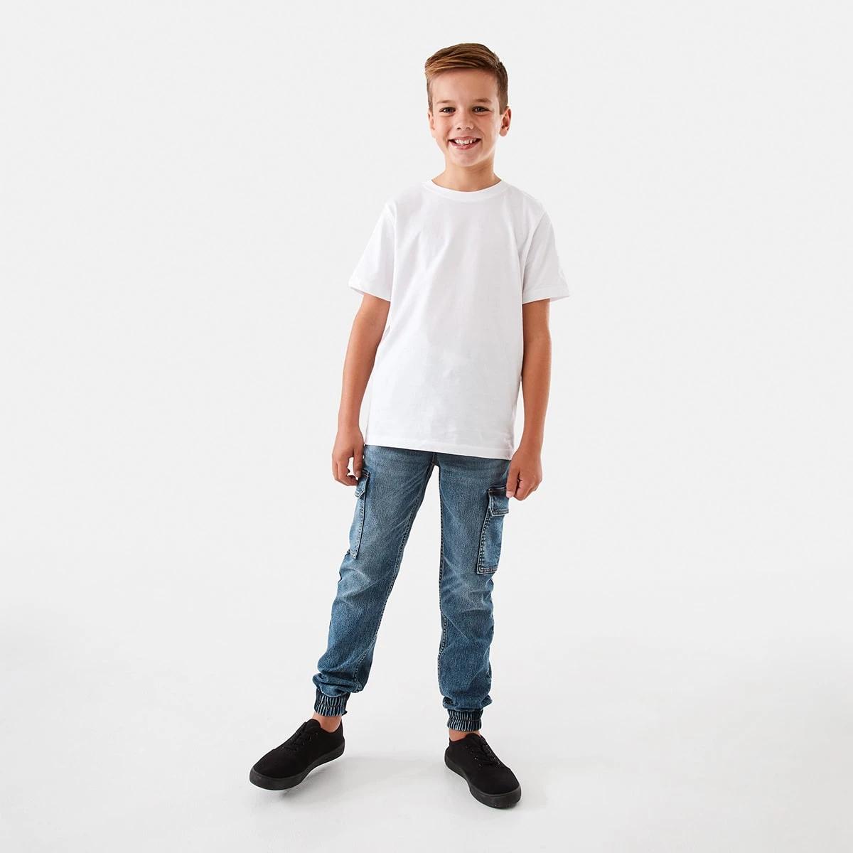 6 Denim Cargo Joggers Denim Wash, 6 of 9