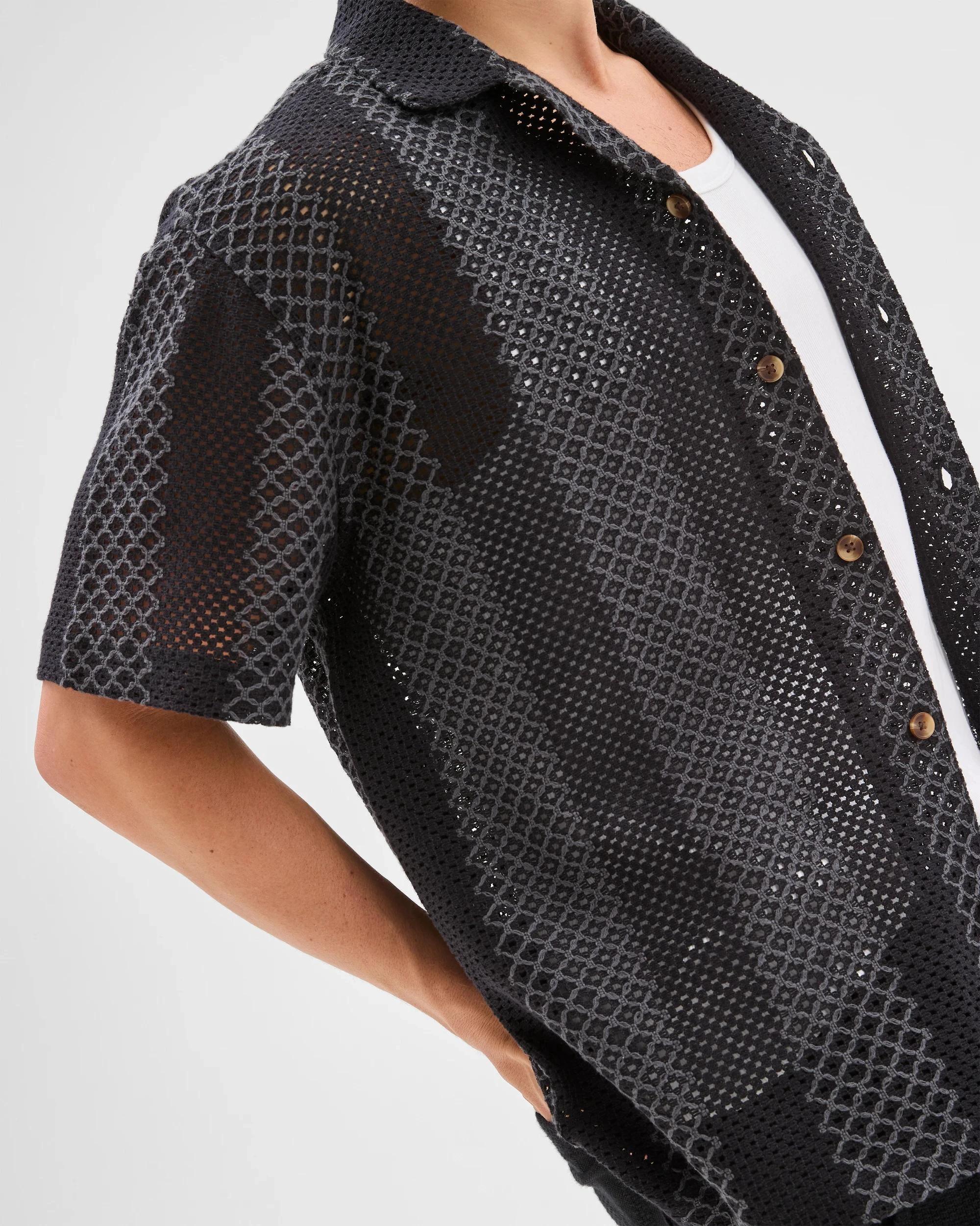 5 Australian Cotton Blend Woven Shirt - Commons BLACK, 5 of 7