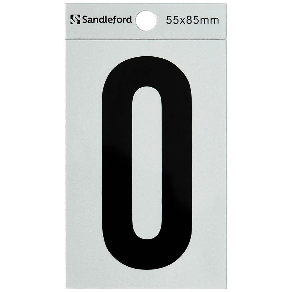 1 Sandleford 0 Self-adhesive Numeral Silver 85mm, 1 of 1