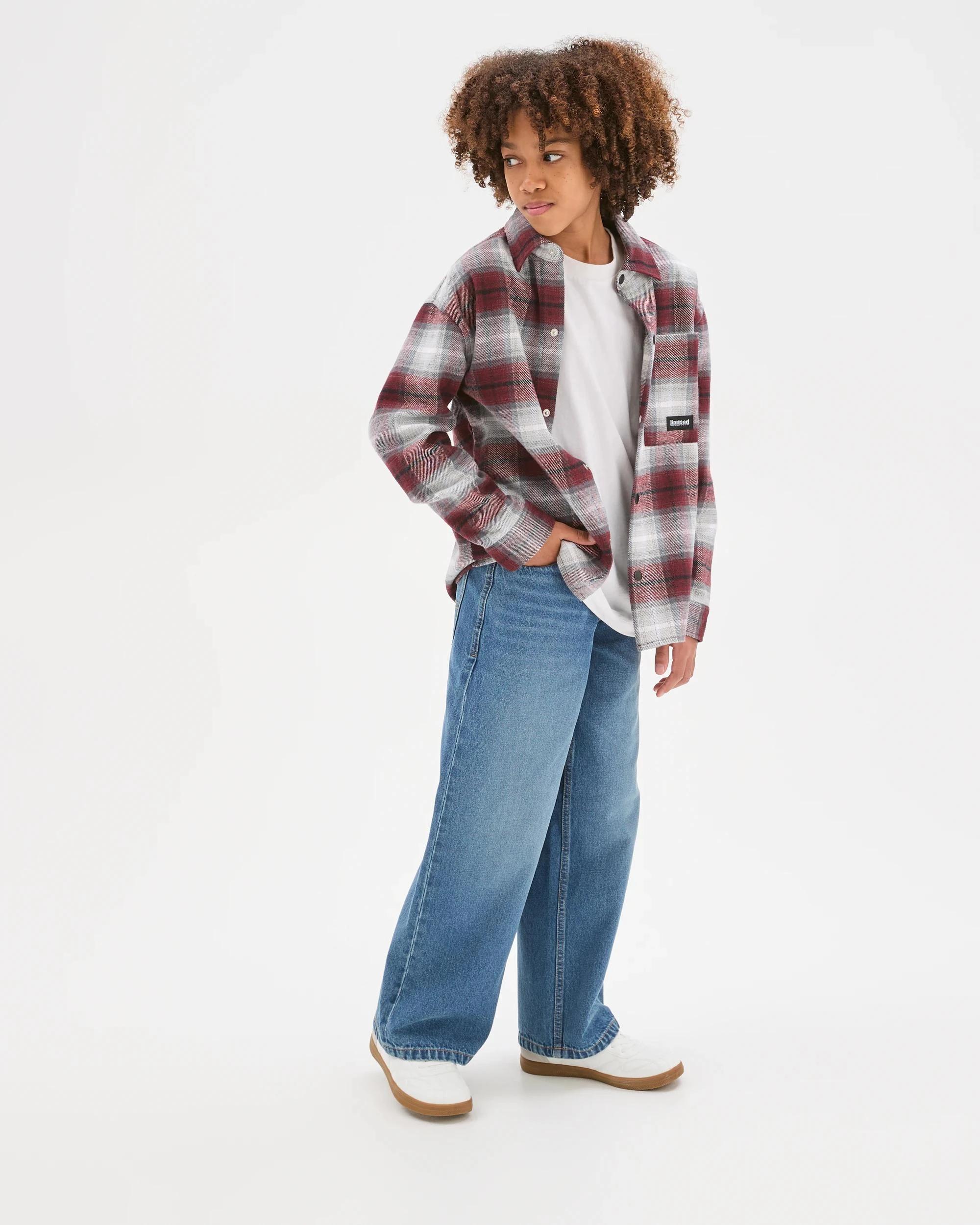 3 Target Kids Australian Cotton Heavy Flannelette Hooded Shirt RED CHECK, 3 of 5