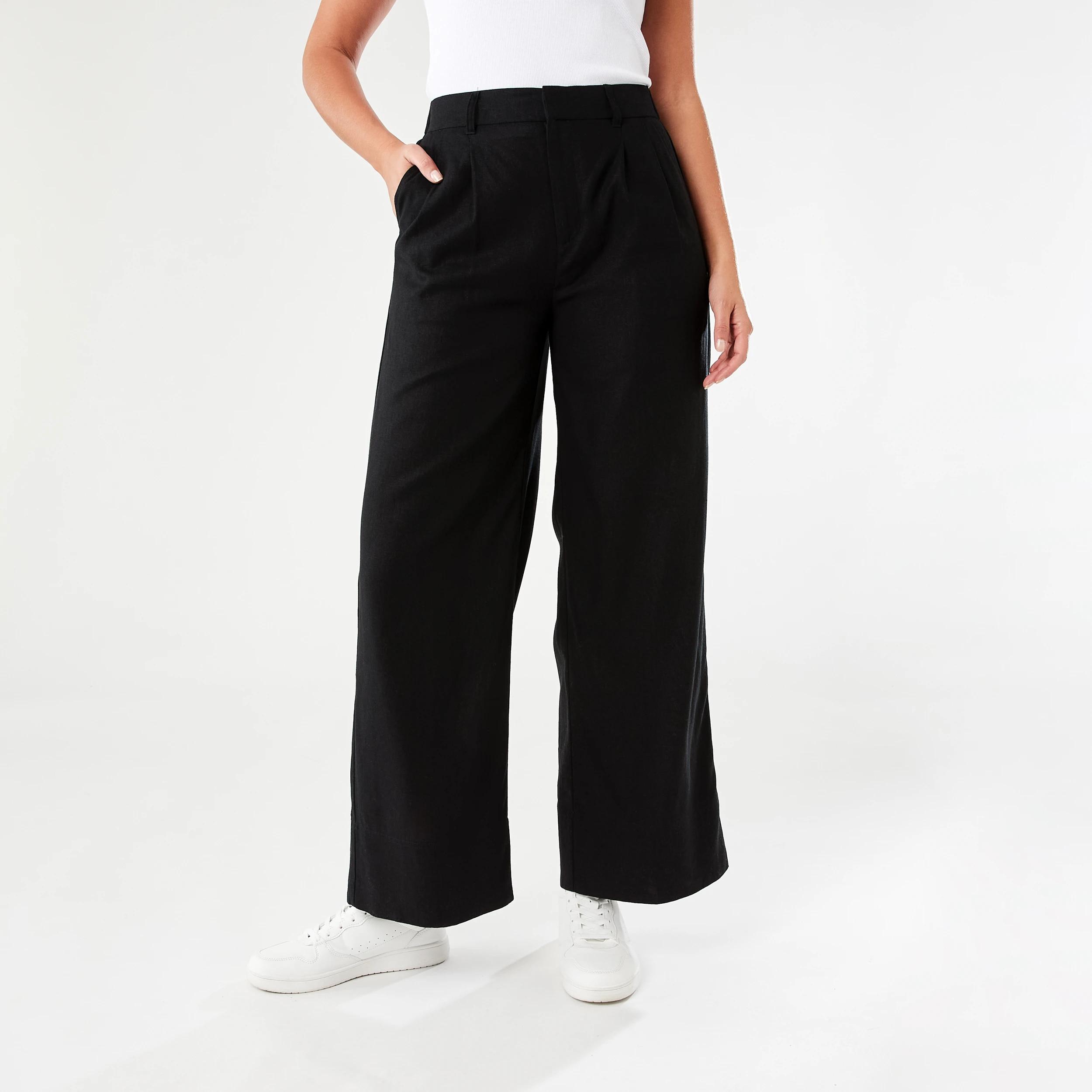 1 Smart Linen Blend Pants BLACK, 1 of 5