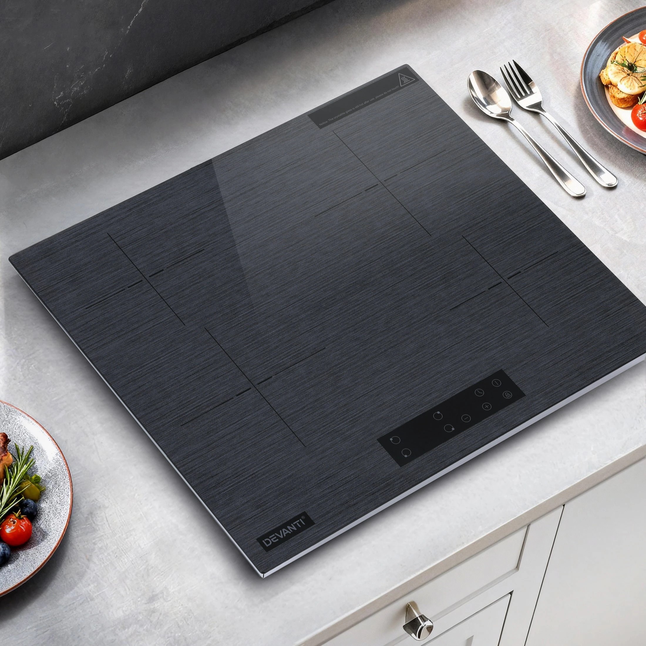 4 Devanti Electric Ceramic Cooktop 60cm Touch Control - Grey, 4 of 10