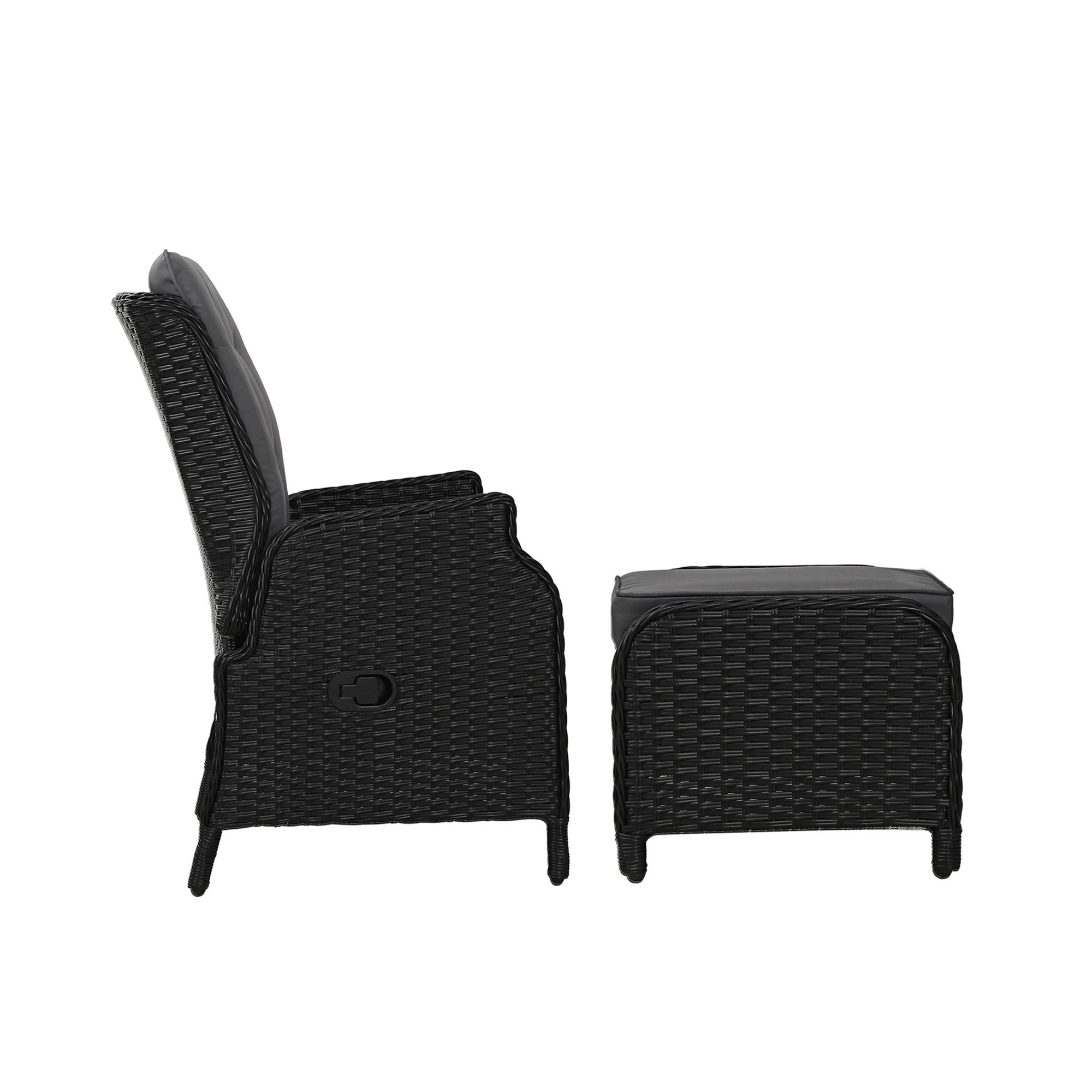 3 Gardeon Recliner Chair Sun lounge Wicker Lounger Outdoor Furniture Patio - Black, 3 of 9