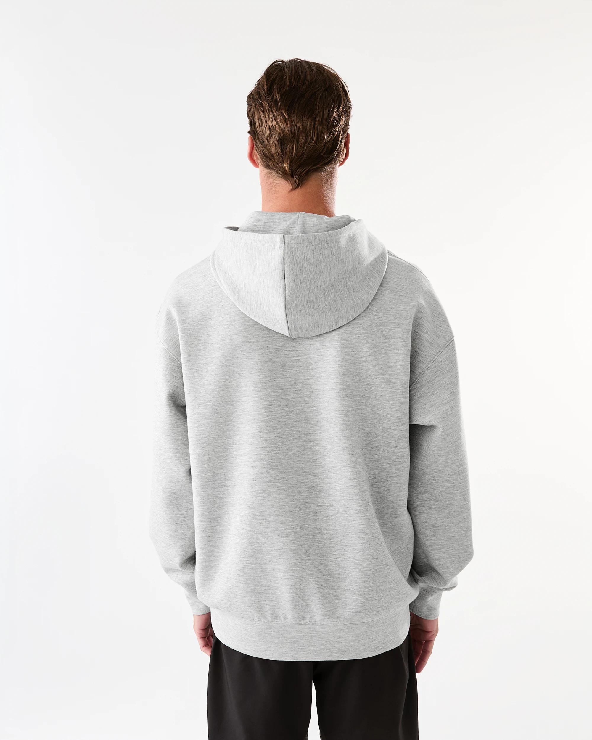 3 Active Mens Relaxed Scuba Hoodie Grey Marle, 3 of 7