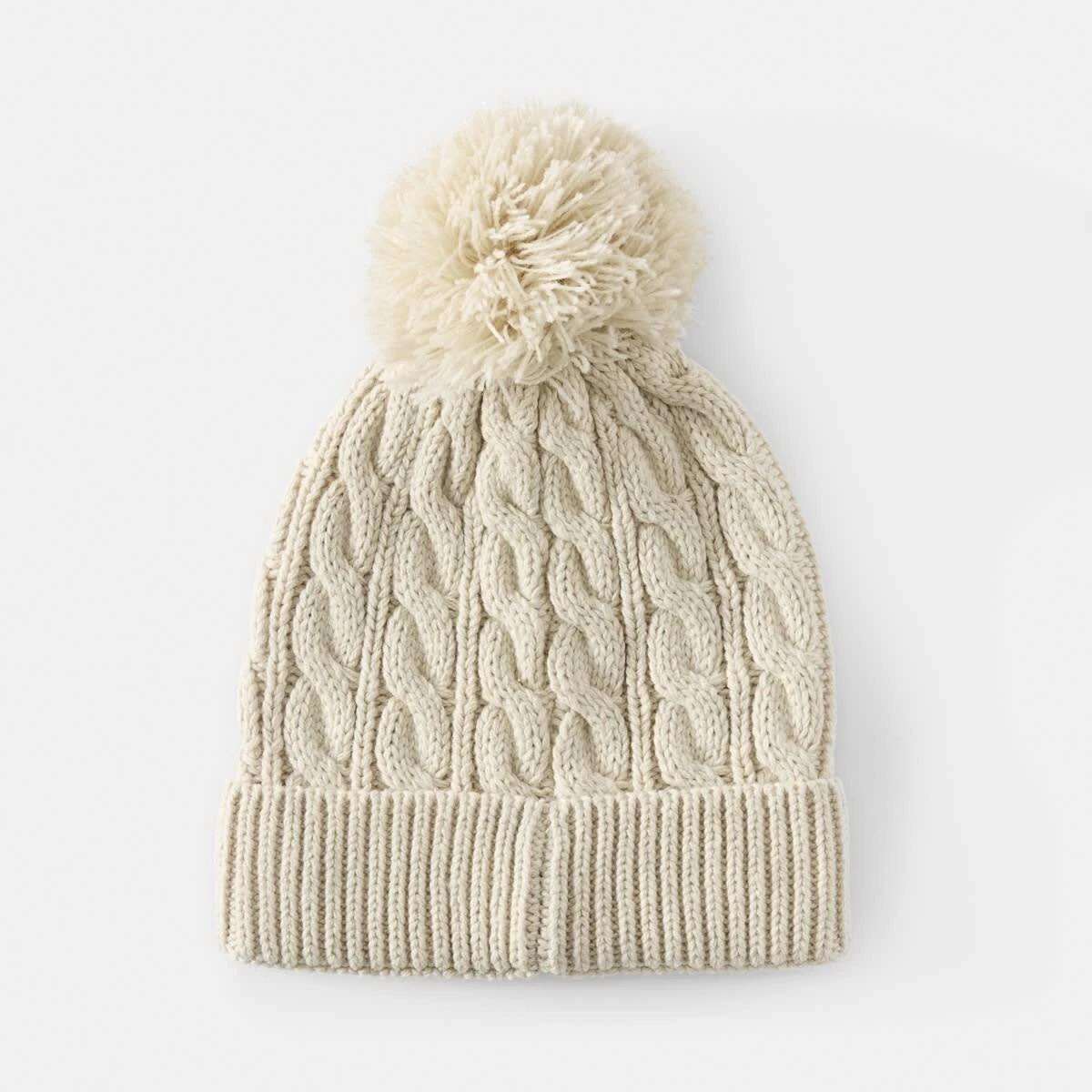 2 Cable Beanie Wht Egret, 2 of 3