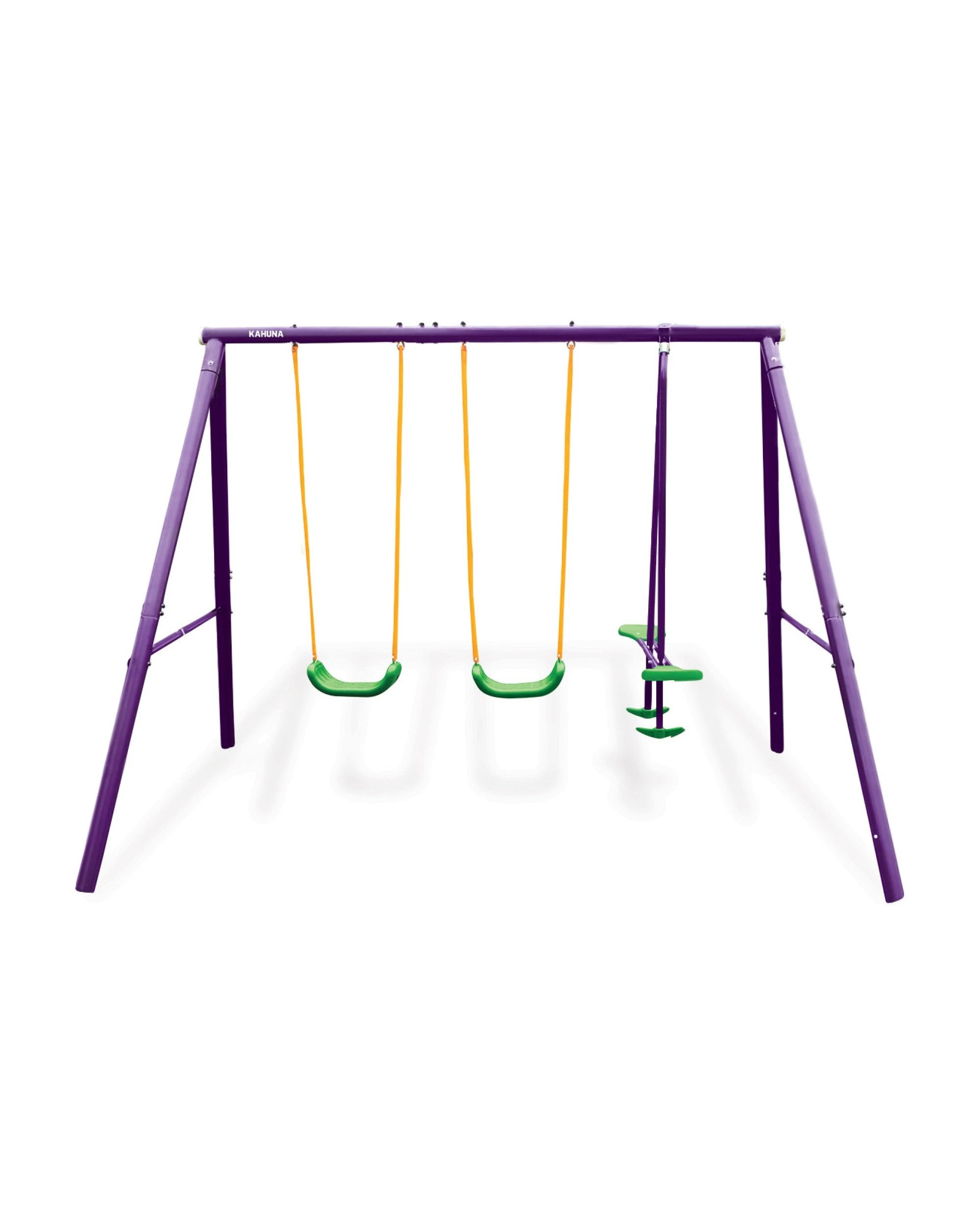 1 Kahuna Kids 4-seater Swing Set Purple Green, 1 of 8