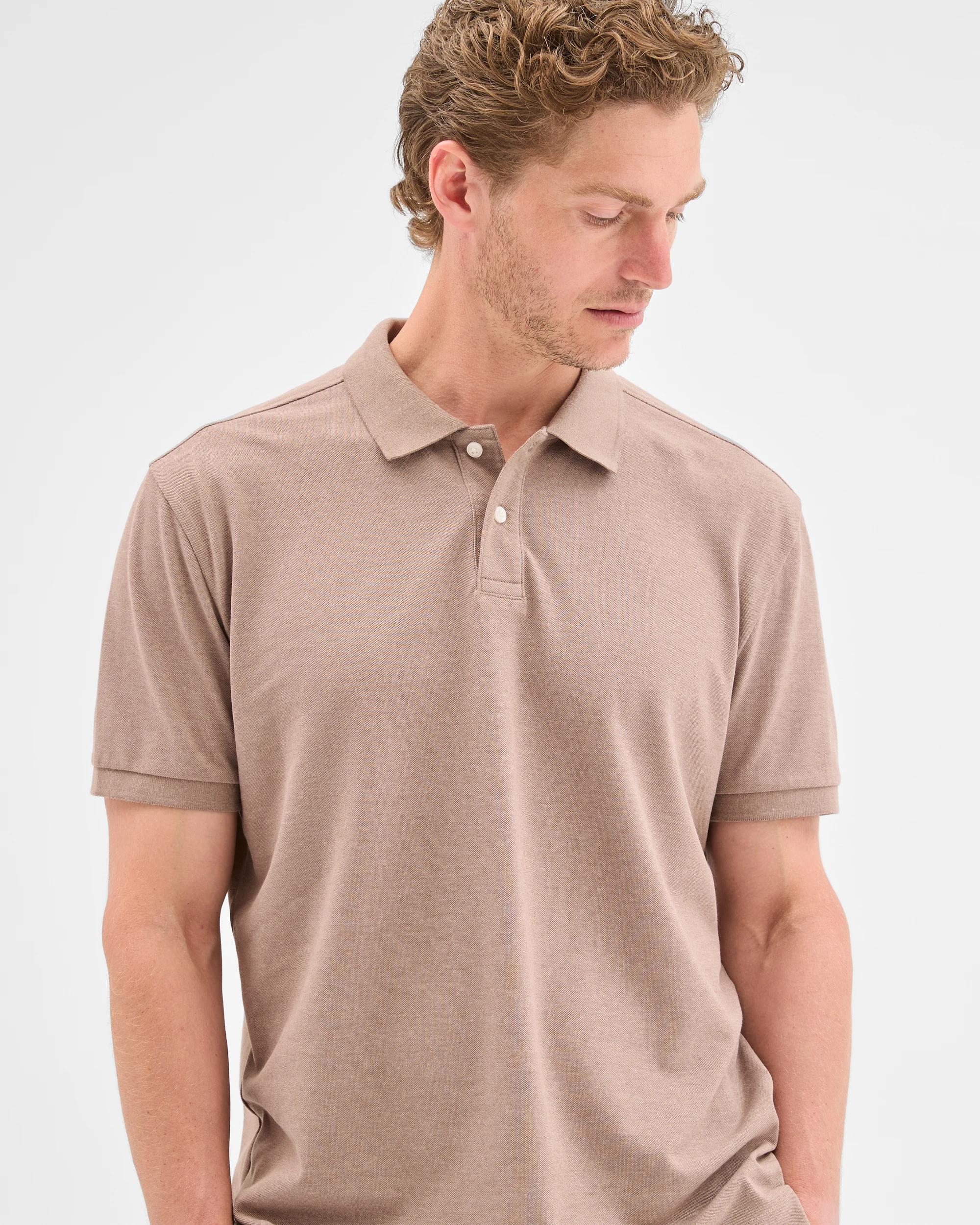 4 Target Australian Cotton Rich Pique Polo Top LIGHT BROWN MARLE, 4 of 6