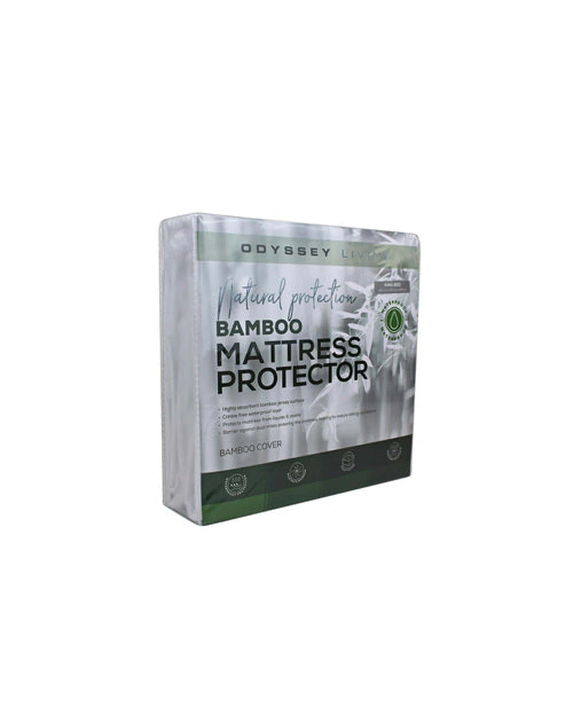 1 Odyssey Living Bamboo Waterproof Mattress Protectors - Single Bed - White, 1 of 3
