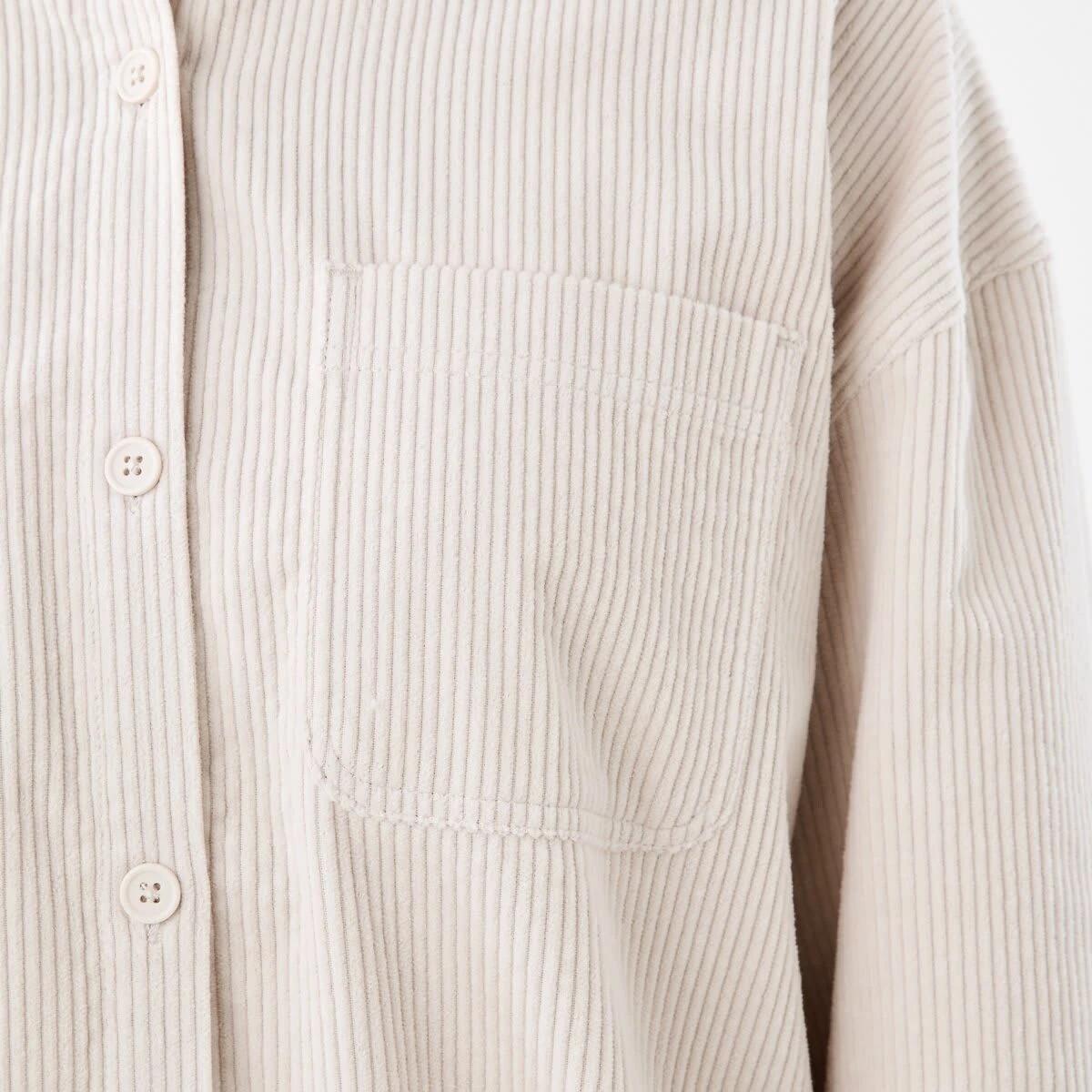6 Long Sleeve Corduroy Shirt Lt Stone, 6 of 7