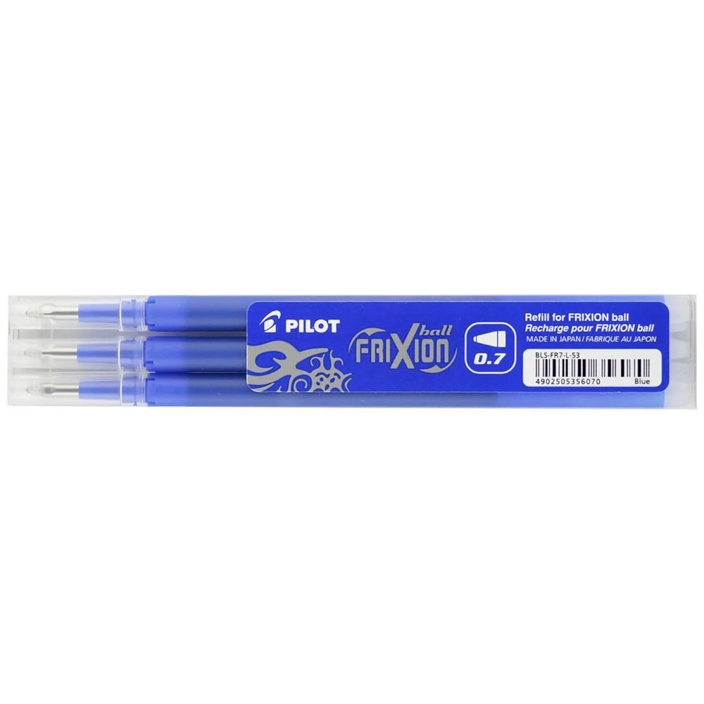 1 PILOT Frixion Erasable Gel Ink Refill 0.7mm Blue 3 Pack, 1 of 4