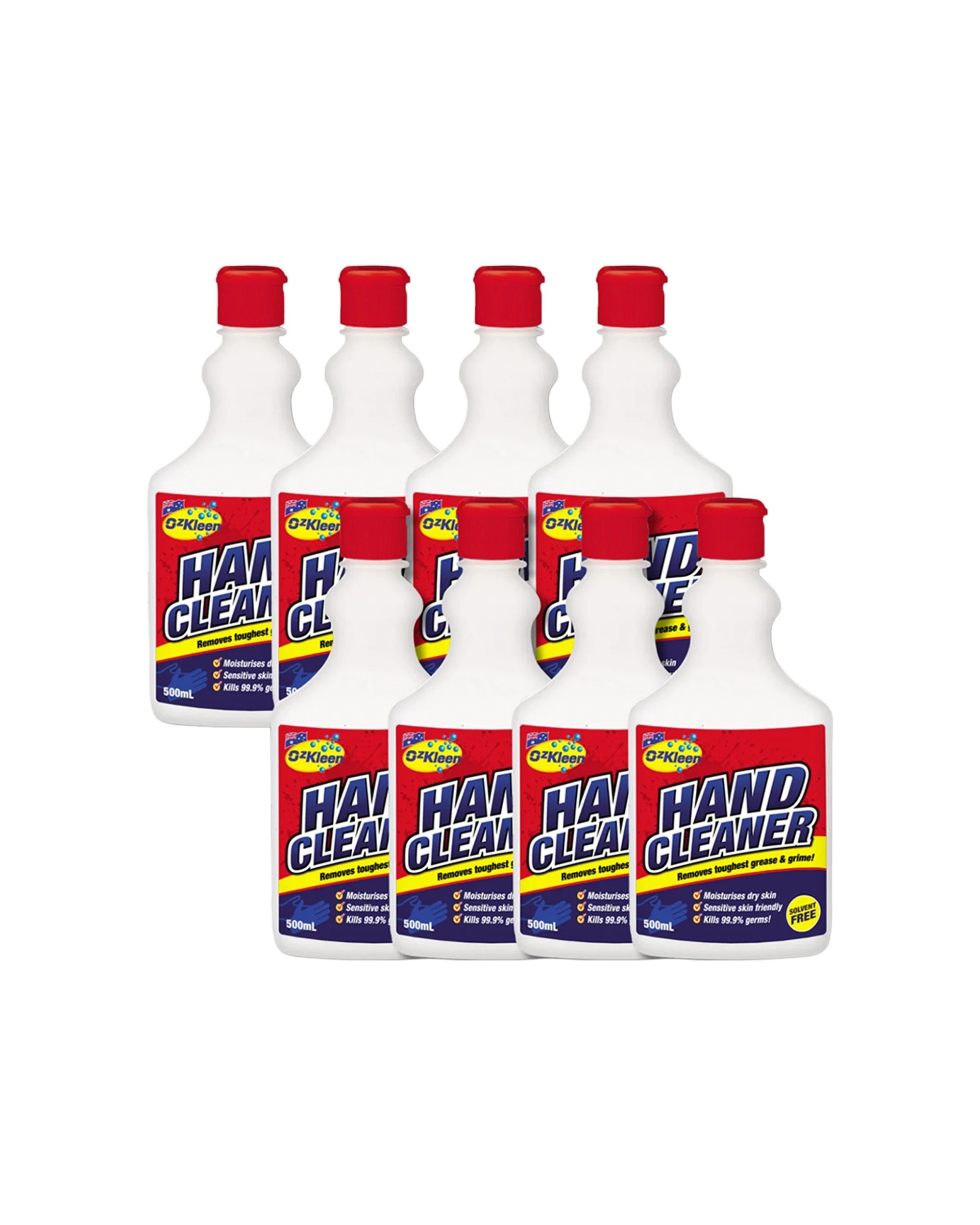 1 Ozkleen 8-Pack Hand Cleaner 500ml - Moisturising, Sensitive Skin Friendly - White, 1 of 1
