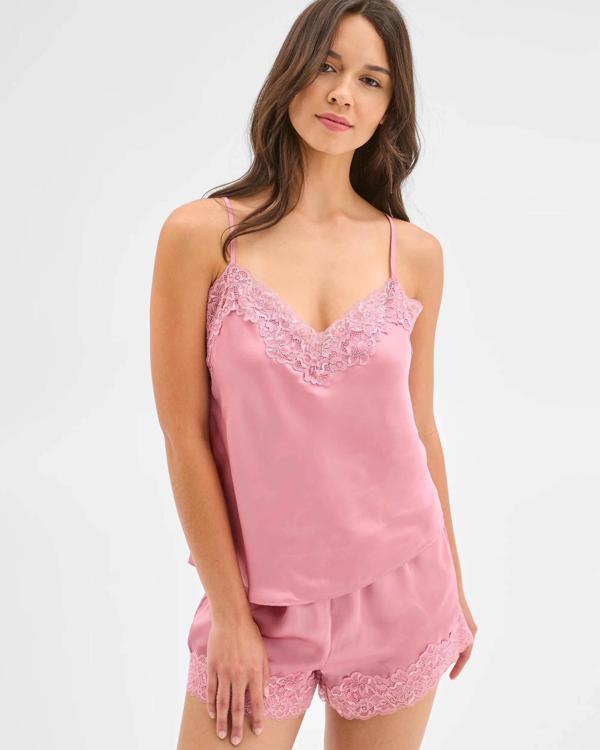 2 Target Woman Satin Cami and Shorts Sleep Set PINK, 2 of 7