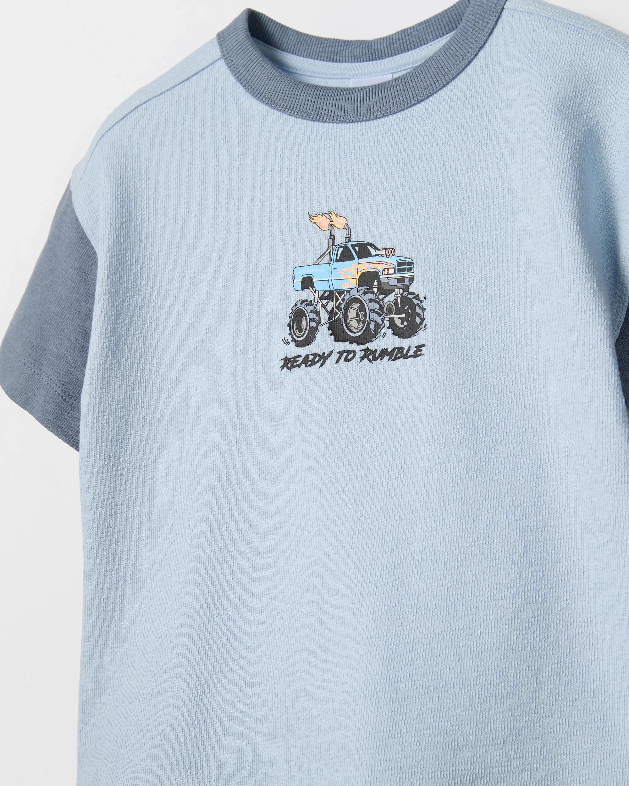 6 Target Australian Cotton T-Shirt and Short 2 Piece Set BLUE, 6 of 6