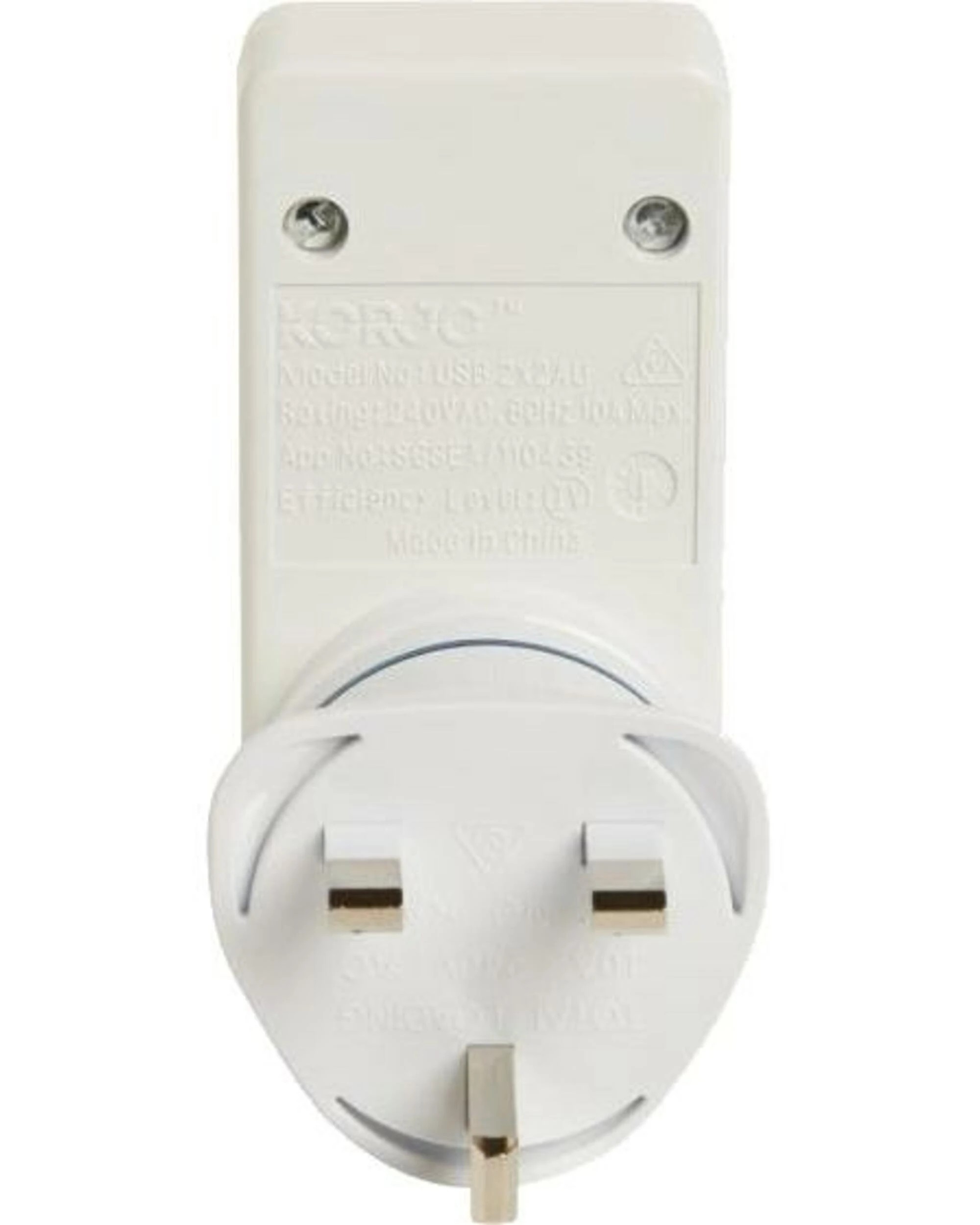 4 Korjo Travel Adaptor Plug with 2 x USB - Aus to UK - White, 4 of 4