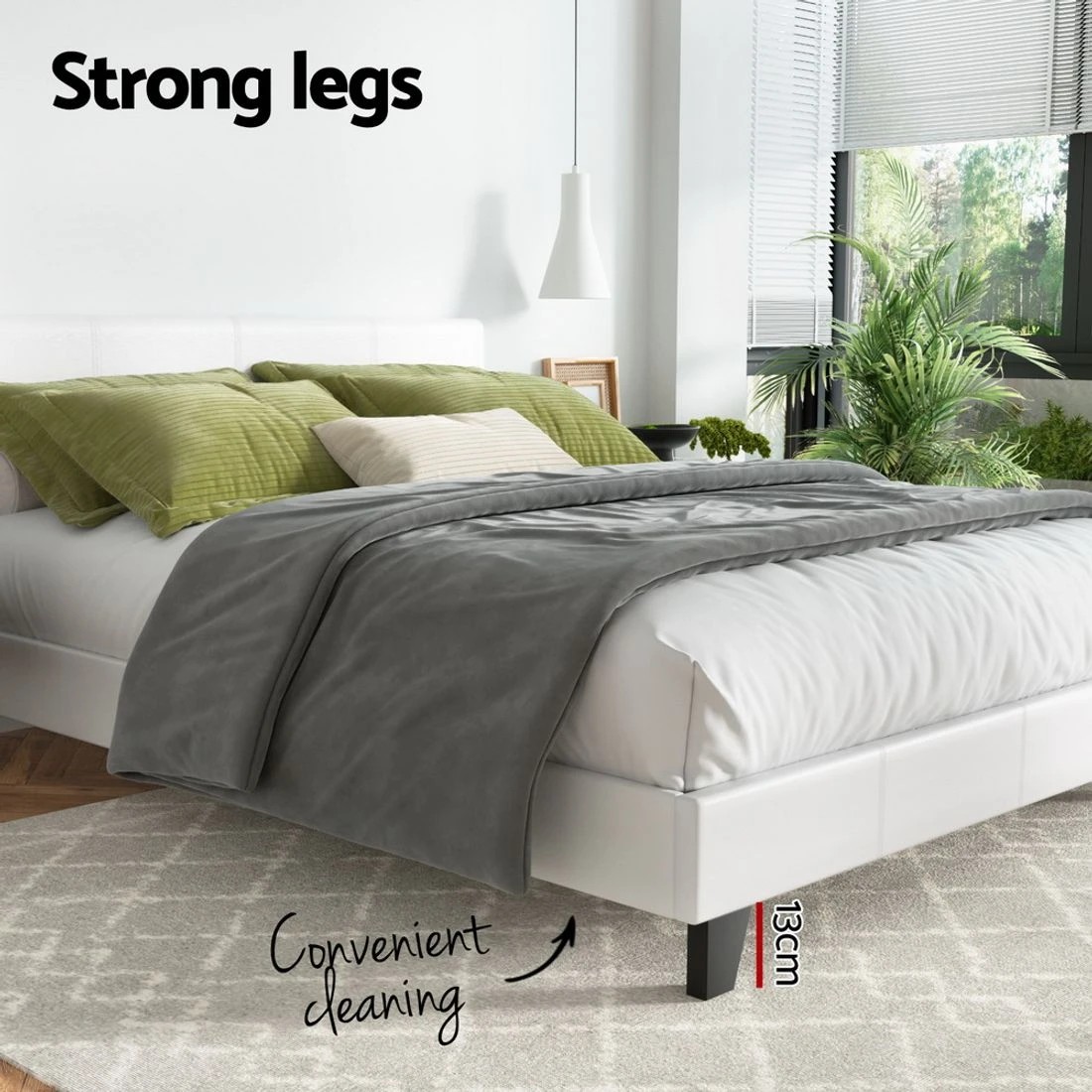 6 Artiss Bed Frame Double Size  NEO - White, 6 of 8