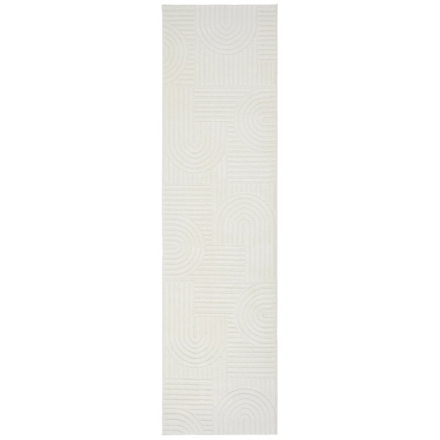 1 Common Ground Rugs Safflower Dior 300x80cm Runner - Medium Pet Friendly Power Loomed Rug - White, 1 of 7
