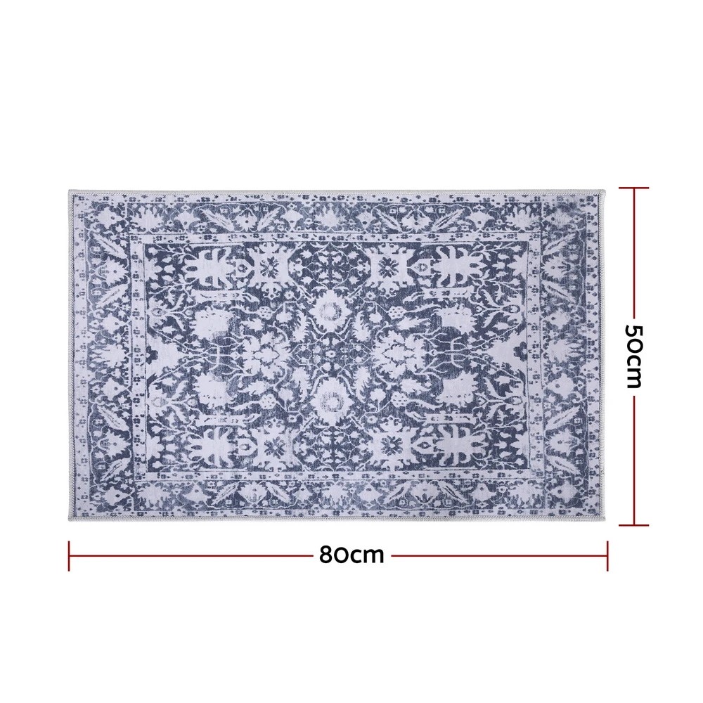2 Artiss Floor Rug 50X80cm Doormat Soft  Non-Slip Bath Mat Small Rug Modern - Blue, 2 of 7