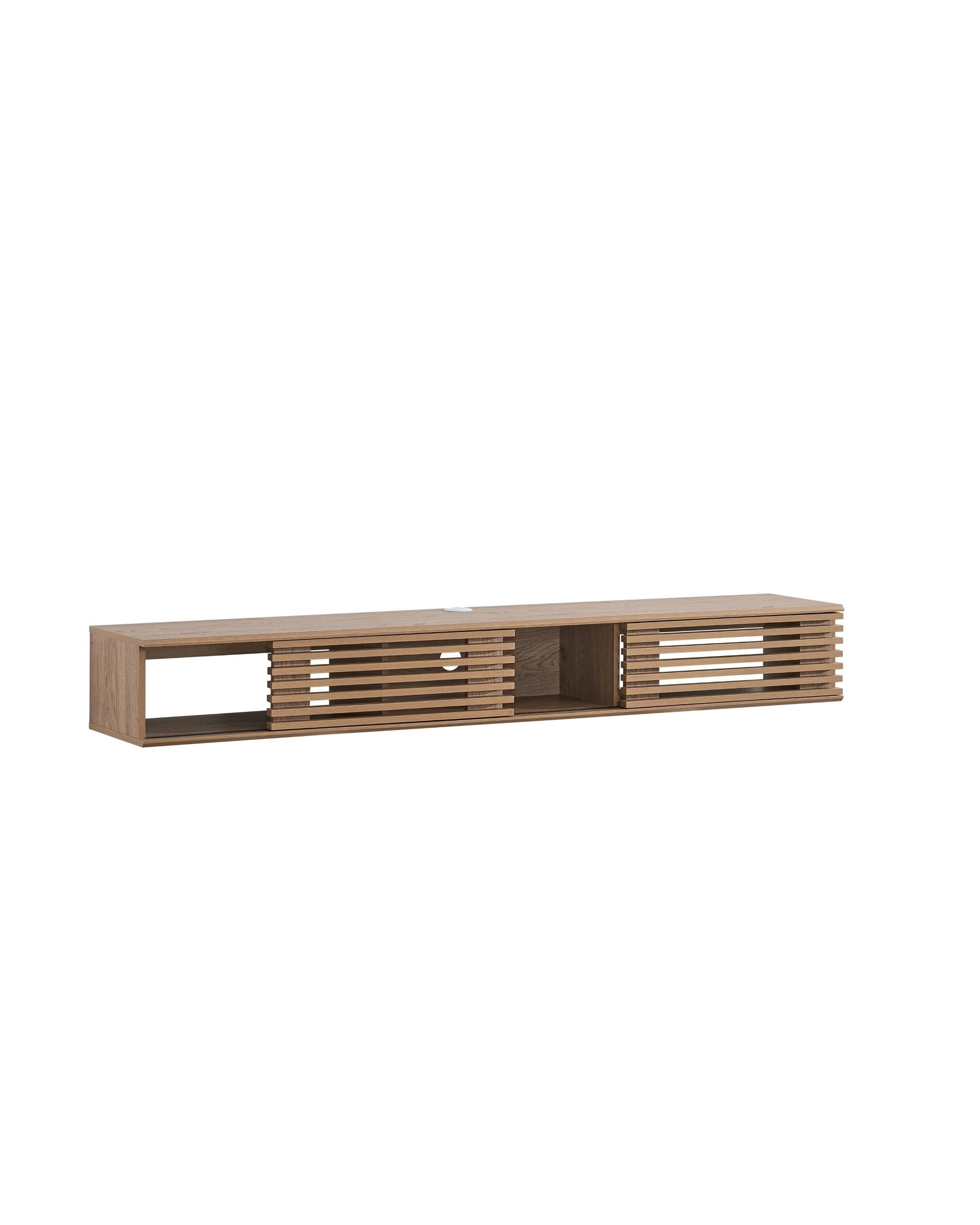 4 Kodu Wall Mount Entertainment TV Unit Floating 2 Doors 180cm Oak - Natural, 4 of 5
