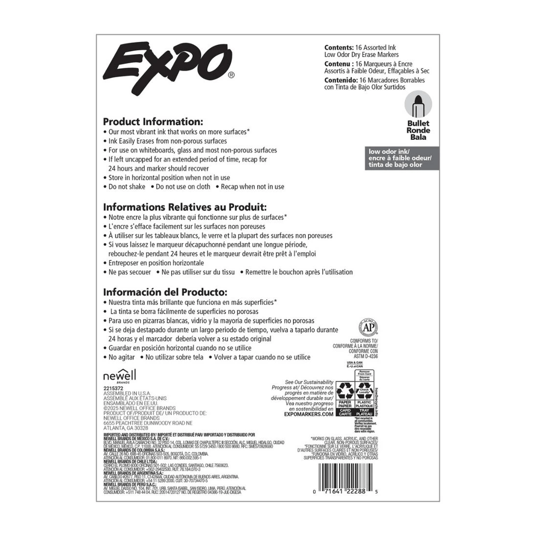 10 Expo Whiteboard Markers Bullet Tip 16 Pack Assorted, 10 of 10