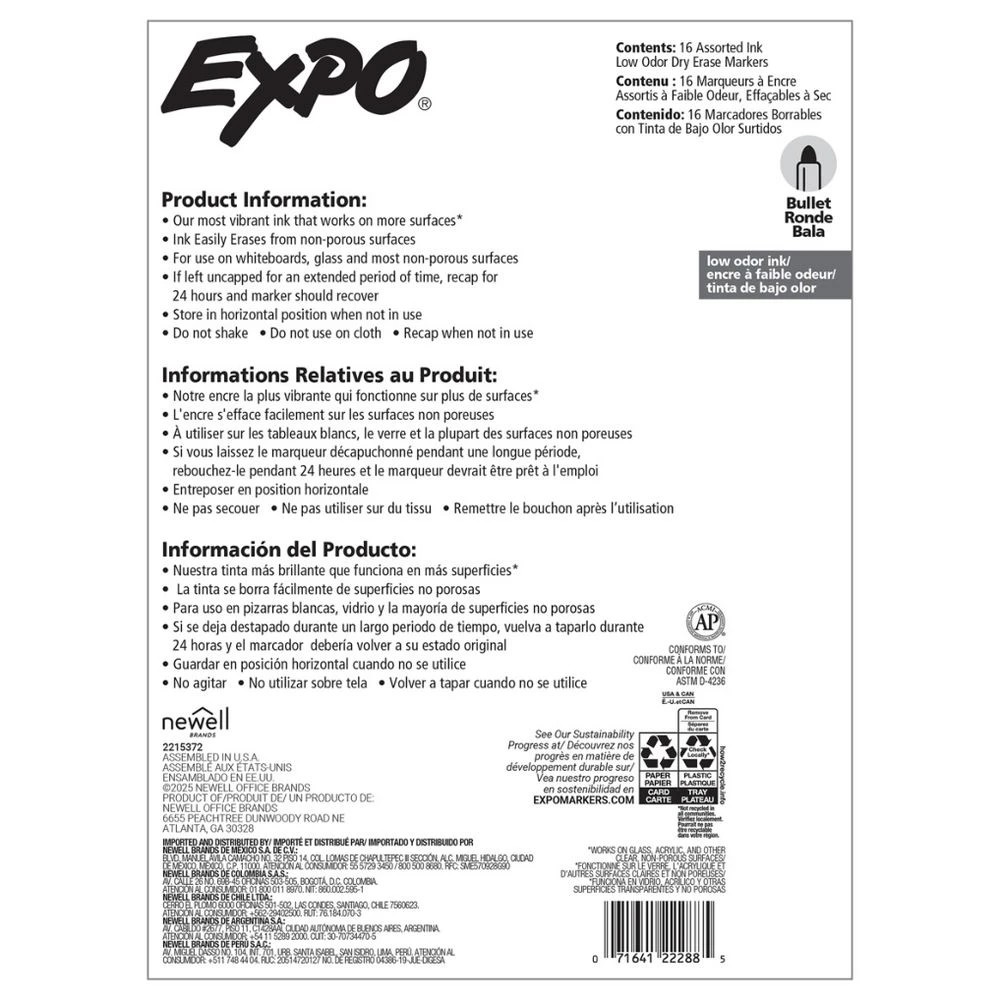 10 Expo Whiteboard Markers Bullet Tip 16 Pack Assorted, 10 of 10