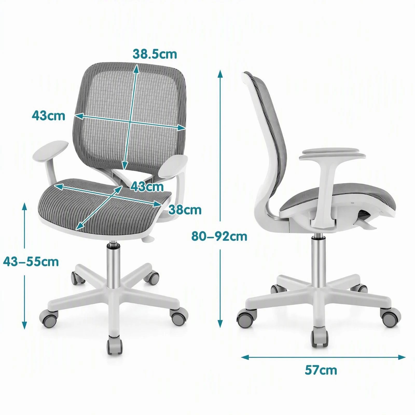 Costway Kids Desk Chair Swivel Mesh Computer Chair Study Chair w ...