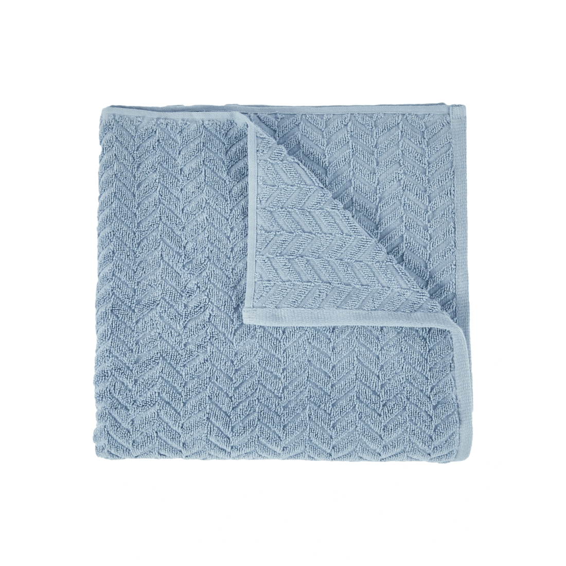 1 Chevron Cotton Bath Towel - Blue, 1 of 5