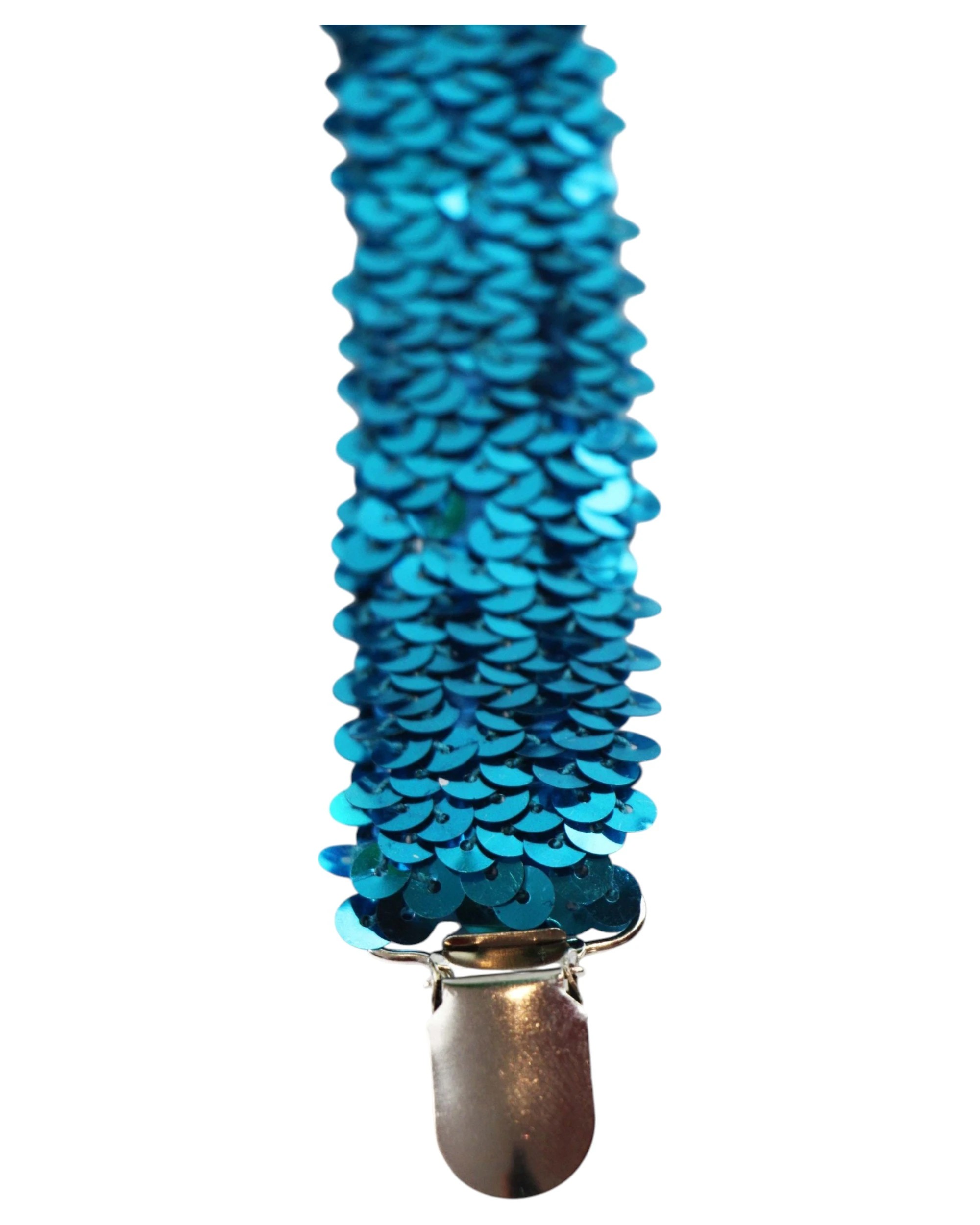 3 Zasel Unisex Adjustable 100cm Sequin Light Blue Suspenders - Blue, 3 of 3