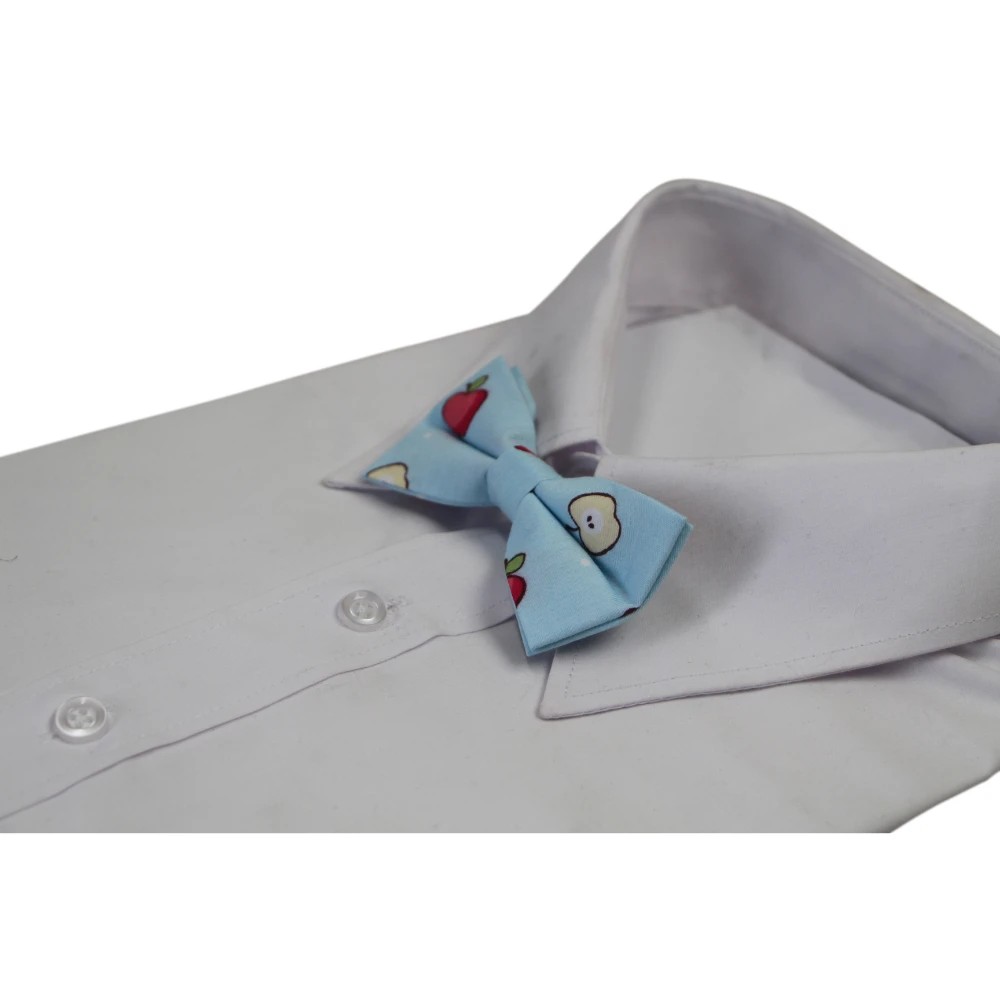 1 Zasel Boys Light Blue Red Apple Fruit Patterned Bow Tie - Multi, 1 of 4