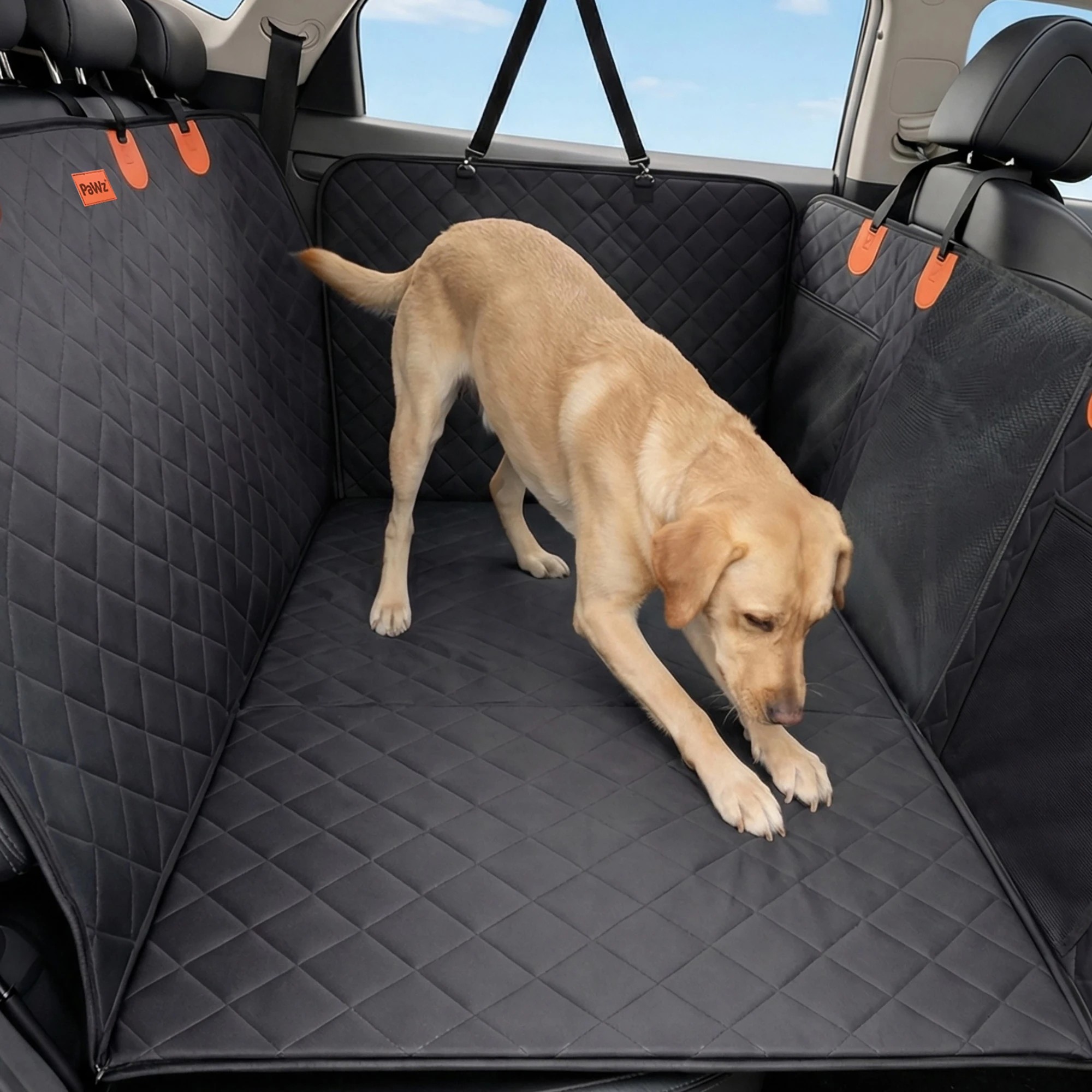 7 Pawz Dog Car Seat Cover In Colour,Oxford,208x173 - Black, 7 of 9