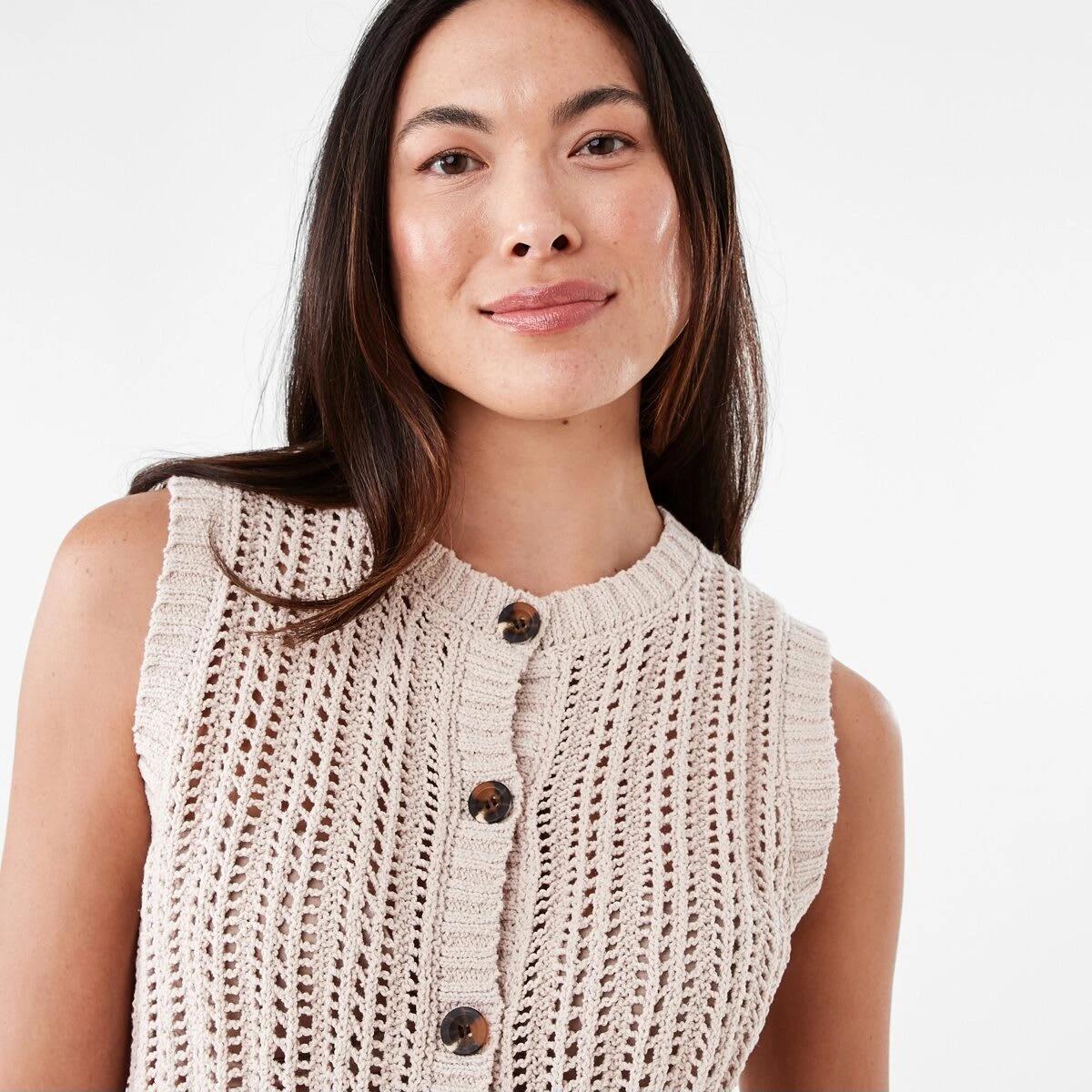 4 Knit Vest Bone Beige, 4 of 6