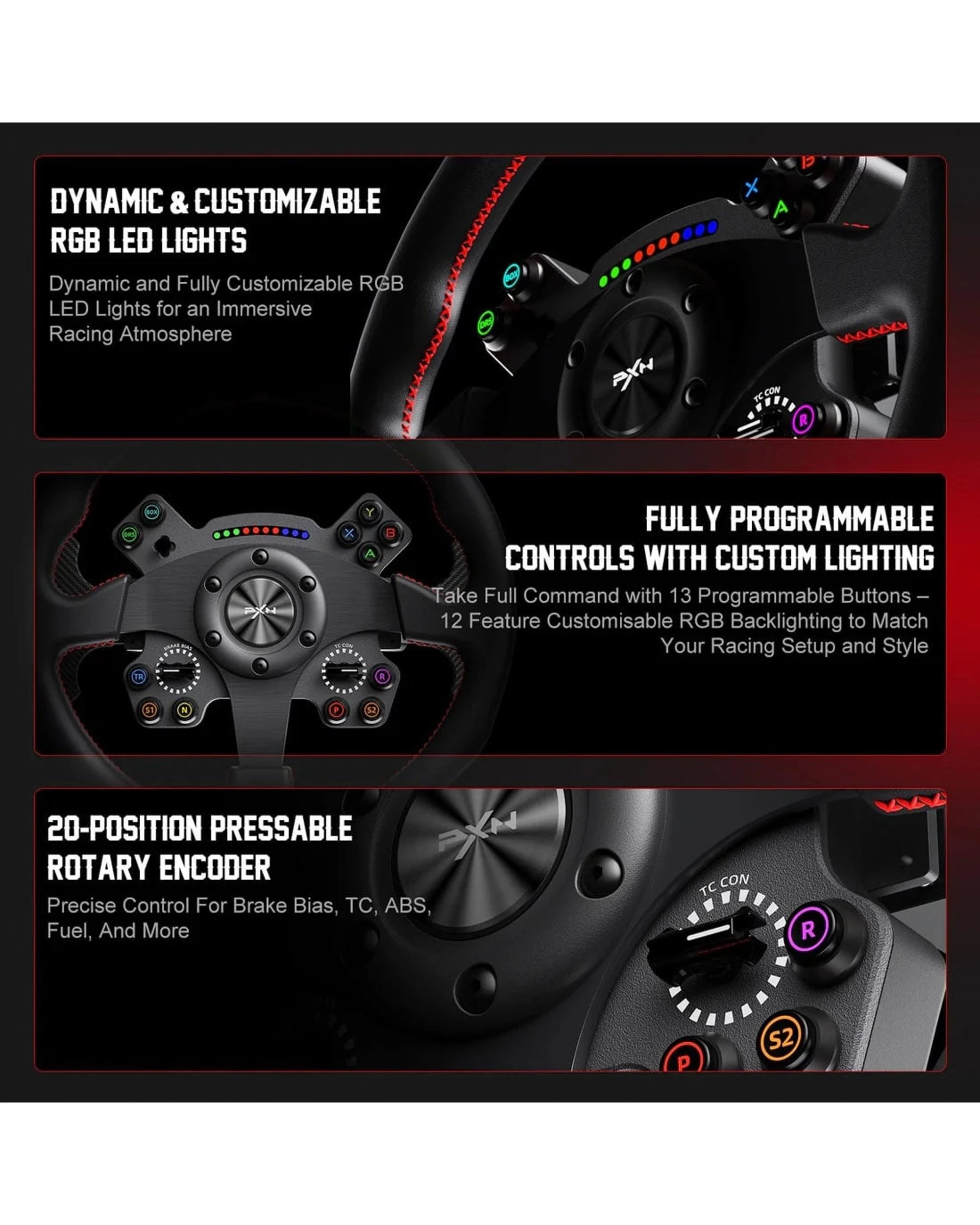 3 PXN W CS R2 Steering Wheel, 3 of 9