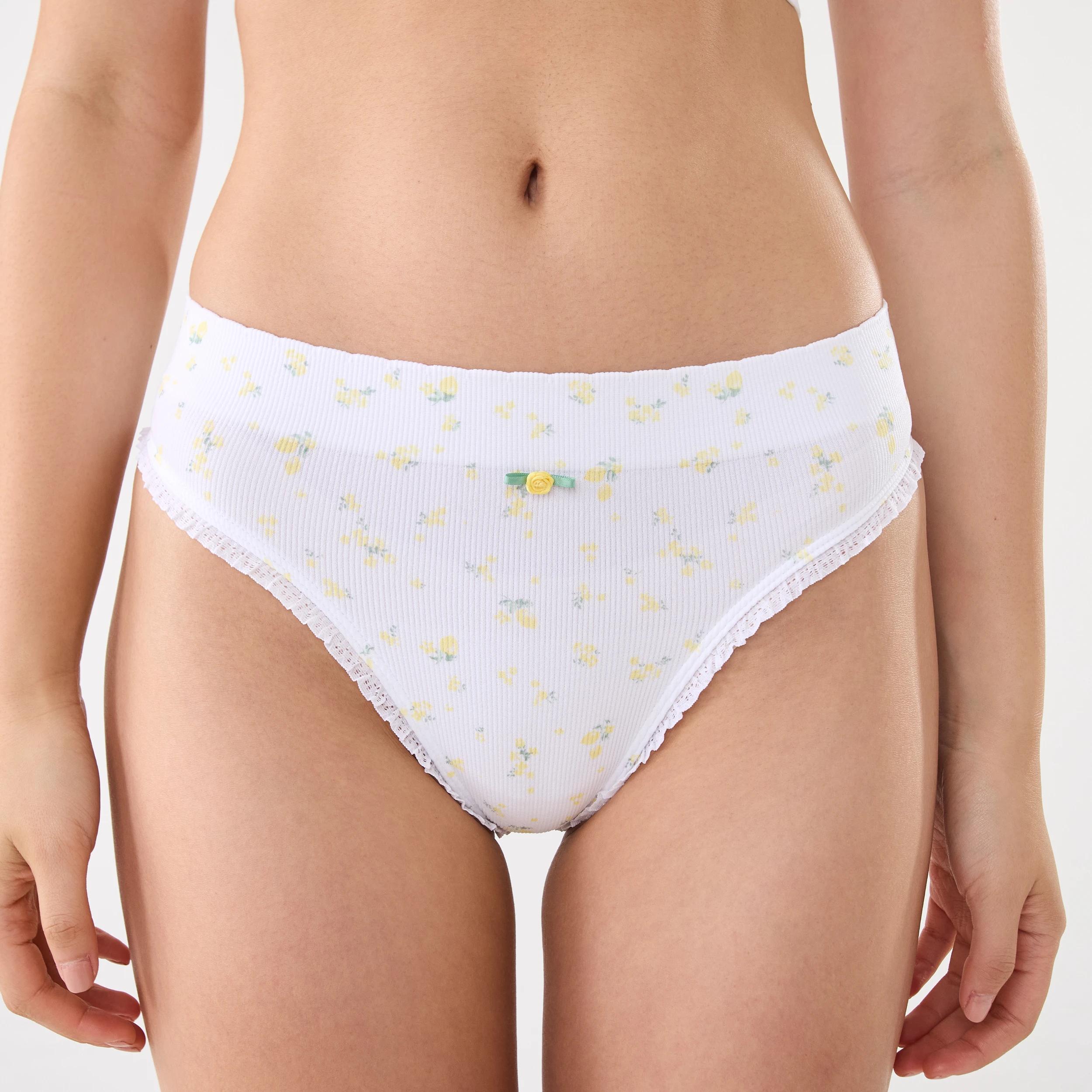 4 3 Pack Seamfree Rib G-String Briefs Lemoncello, 4 of 10