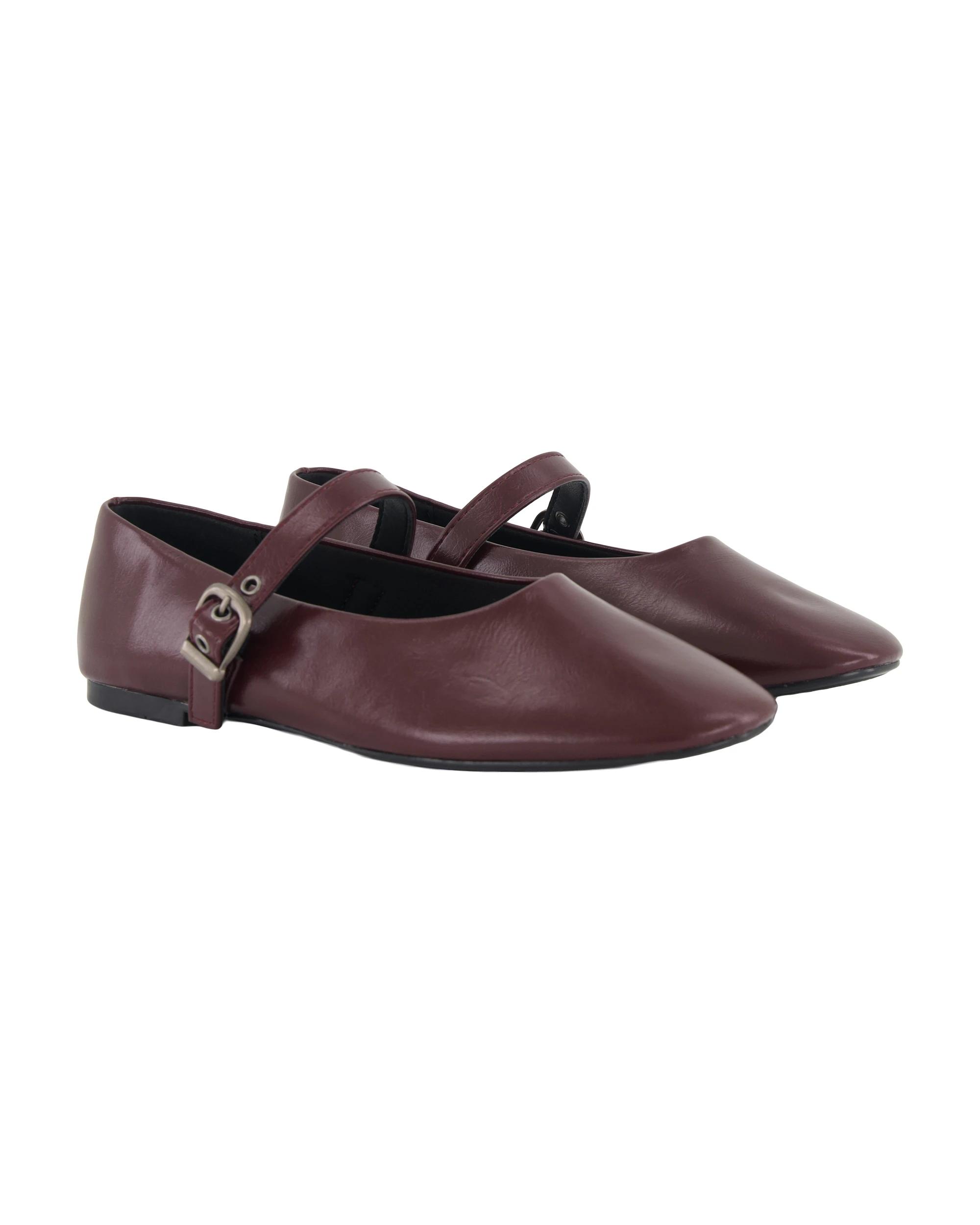 4 Soft Strap Ballet Flats Wine, 4 of 4