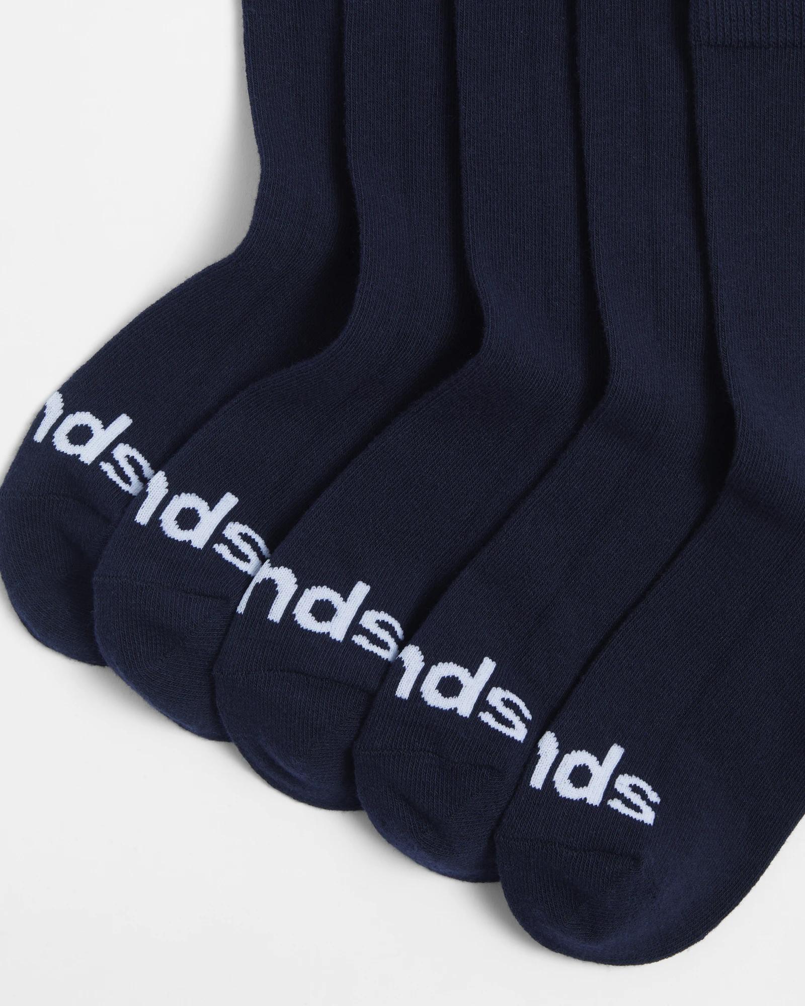 2 Bonds Kids Crew Socks 5 Pack NAVY BLUE, 2 of 3
