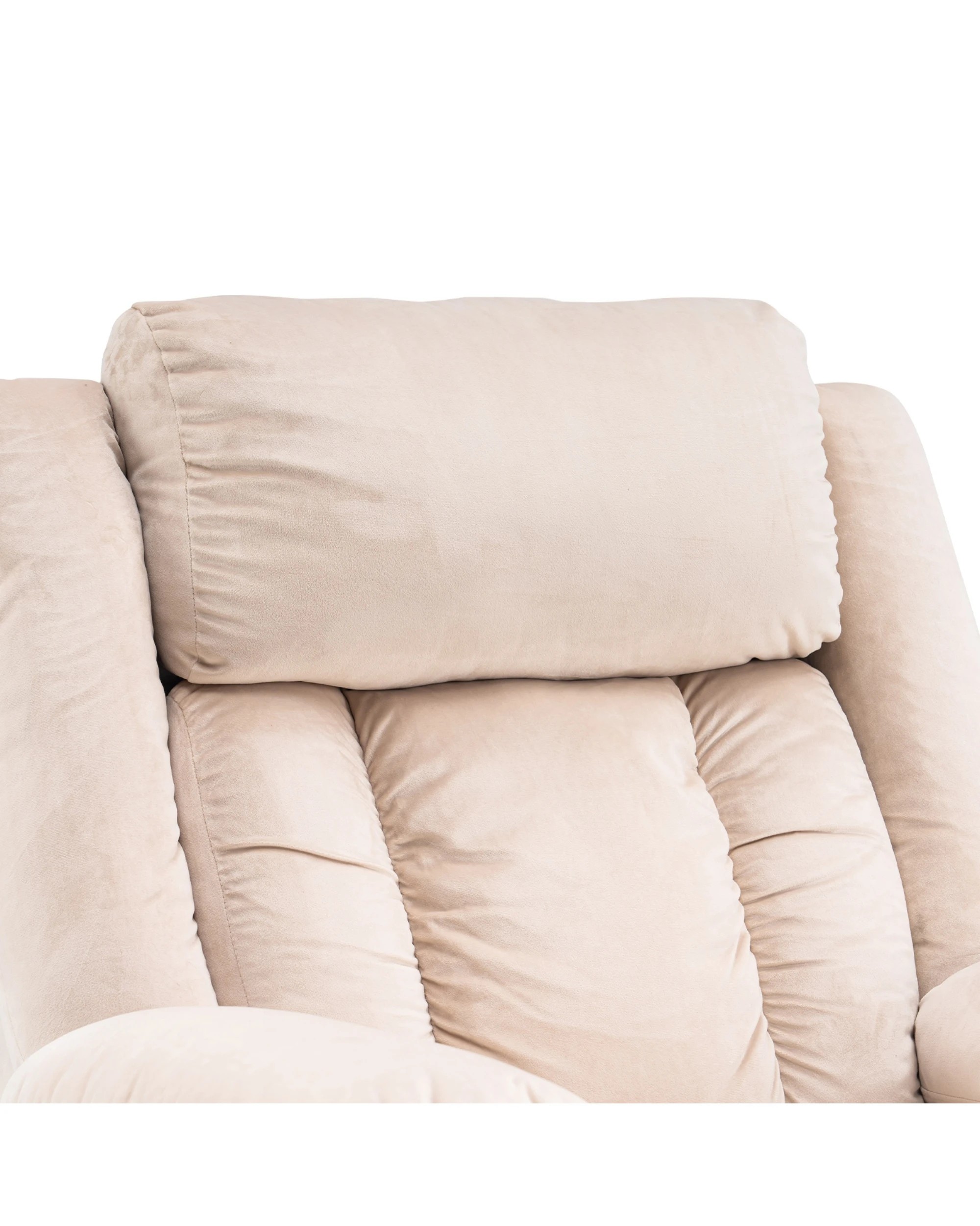 7 Advwin Recliner Chair Electric Heat Massage Lounge Armchair Rotatable Velvet - Beige, 7 of 8