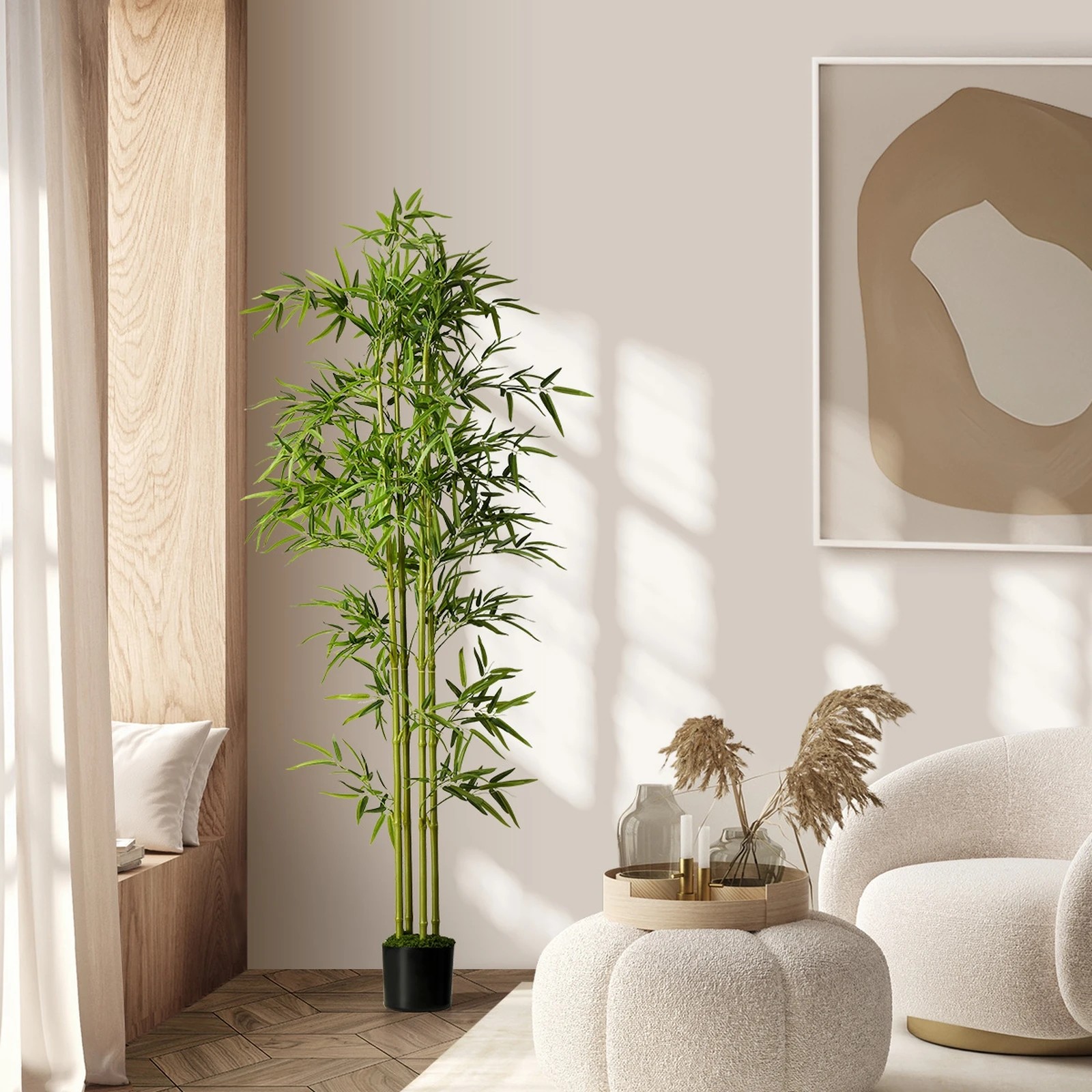 4 Livsip 150cm Artificial Bamboo Tree Realistic Potted Faux Plant Home Decor, 4 of 8