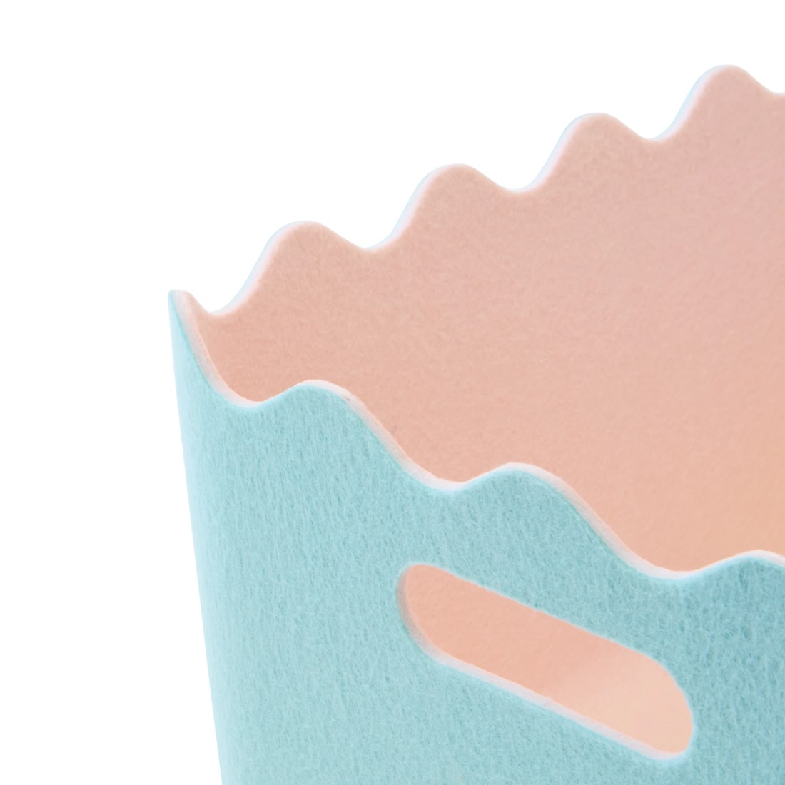 7 Two Tone Wave Felt Basket - Blue, 7 of 7