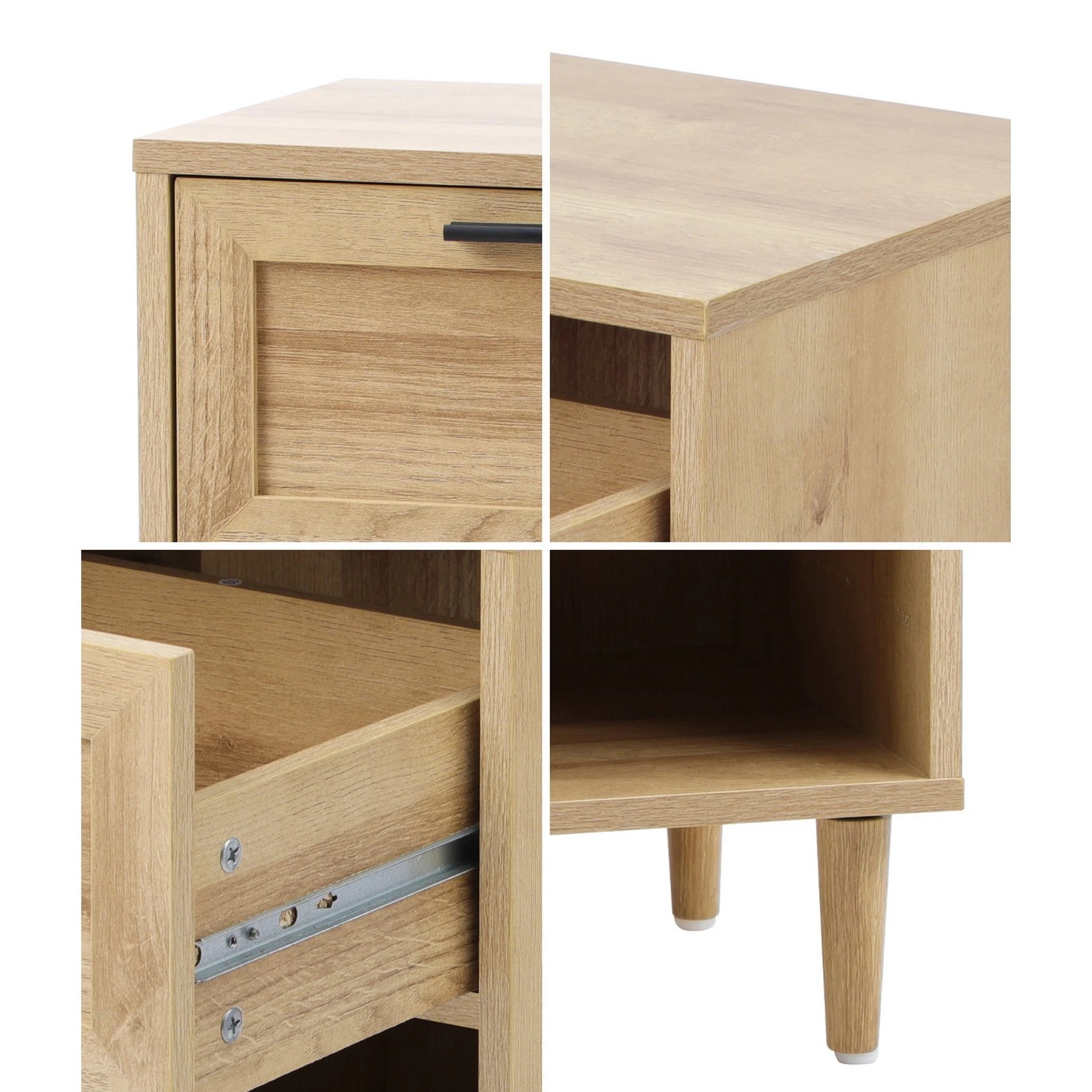 3 Oikiture Bedside Table Nightstand Side End Table
 - Natural, 3 of 9