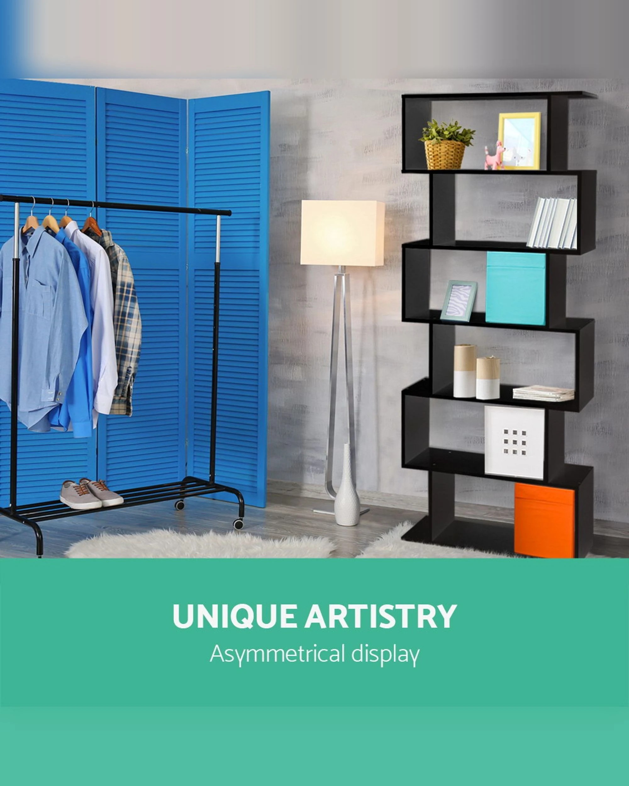 3 Artiss Bookshelf 6 Tiers - Black, 3 of 10