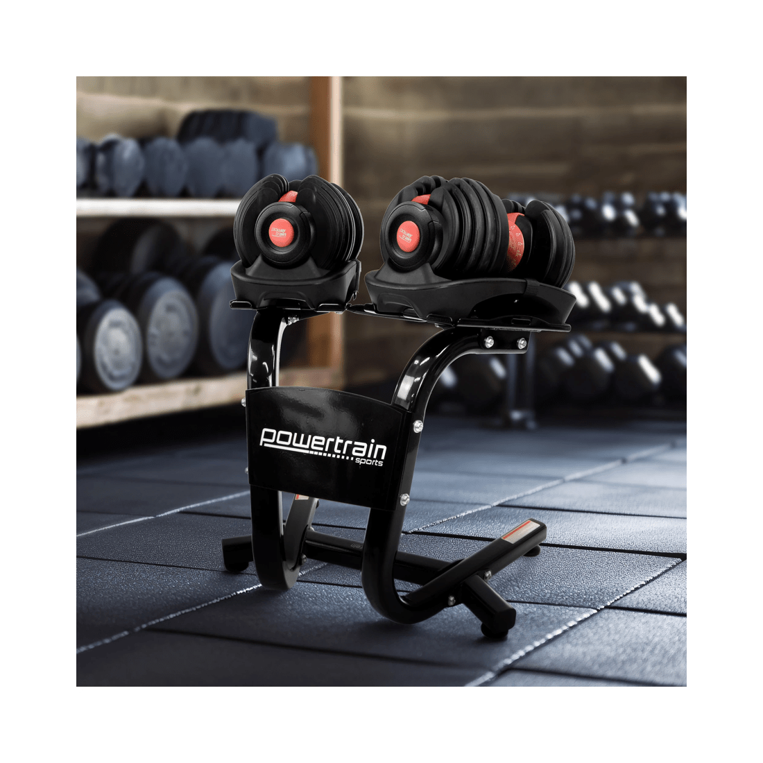 3 Powertrain 48kg Adjustable Dumbbells Set Home Gym Exercise Free Weights Stand - Red, 3 of 8