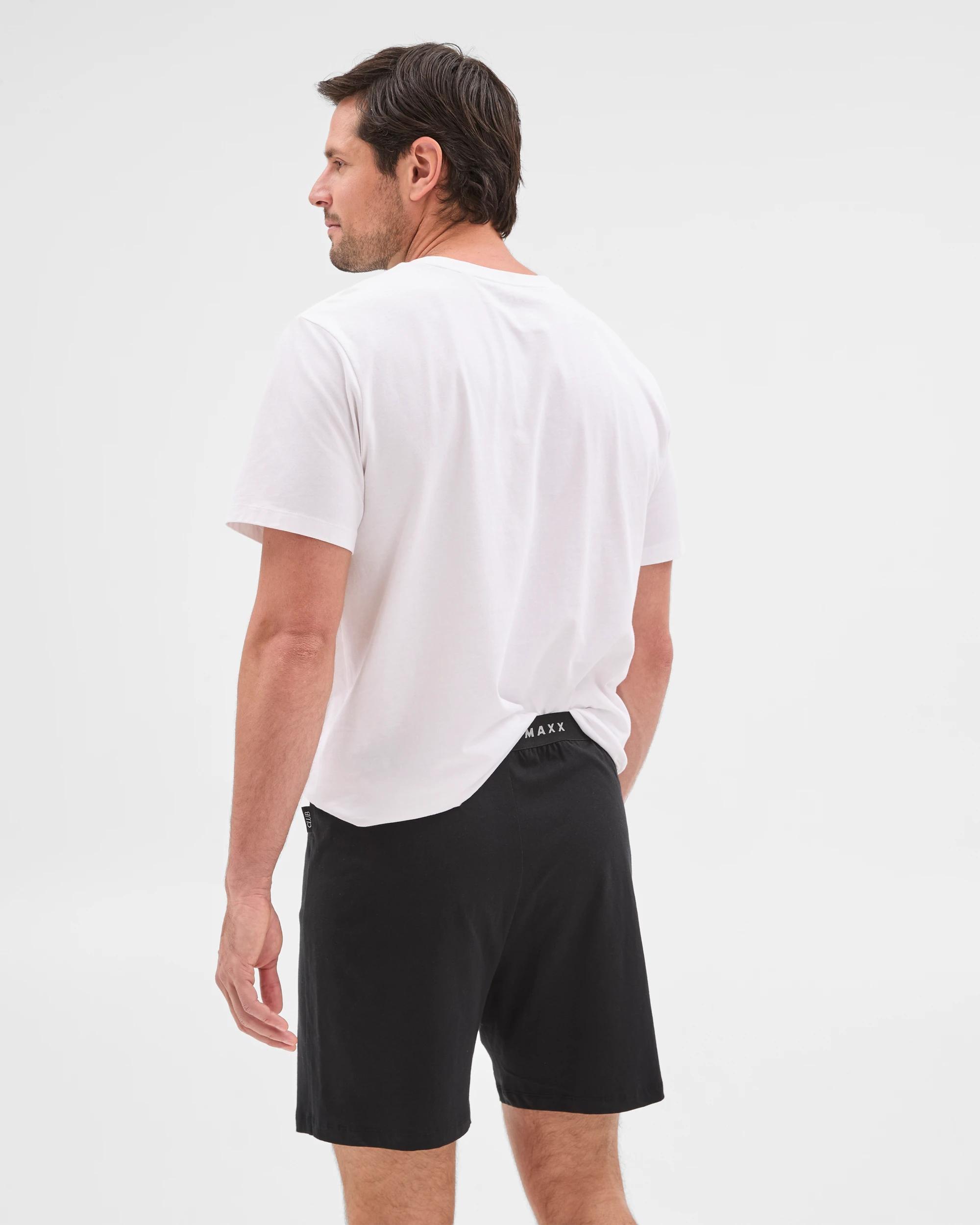 5 Mens Australian Cotton Jersey Sleep Shorts - Maxx BLACK, 5 of 6