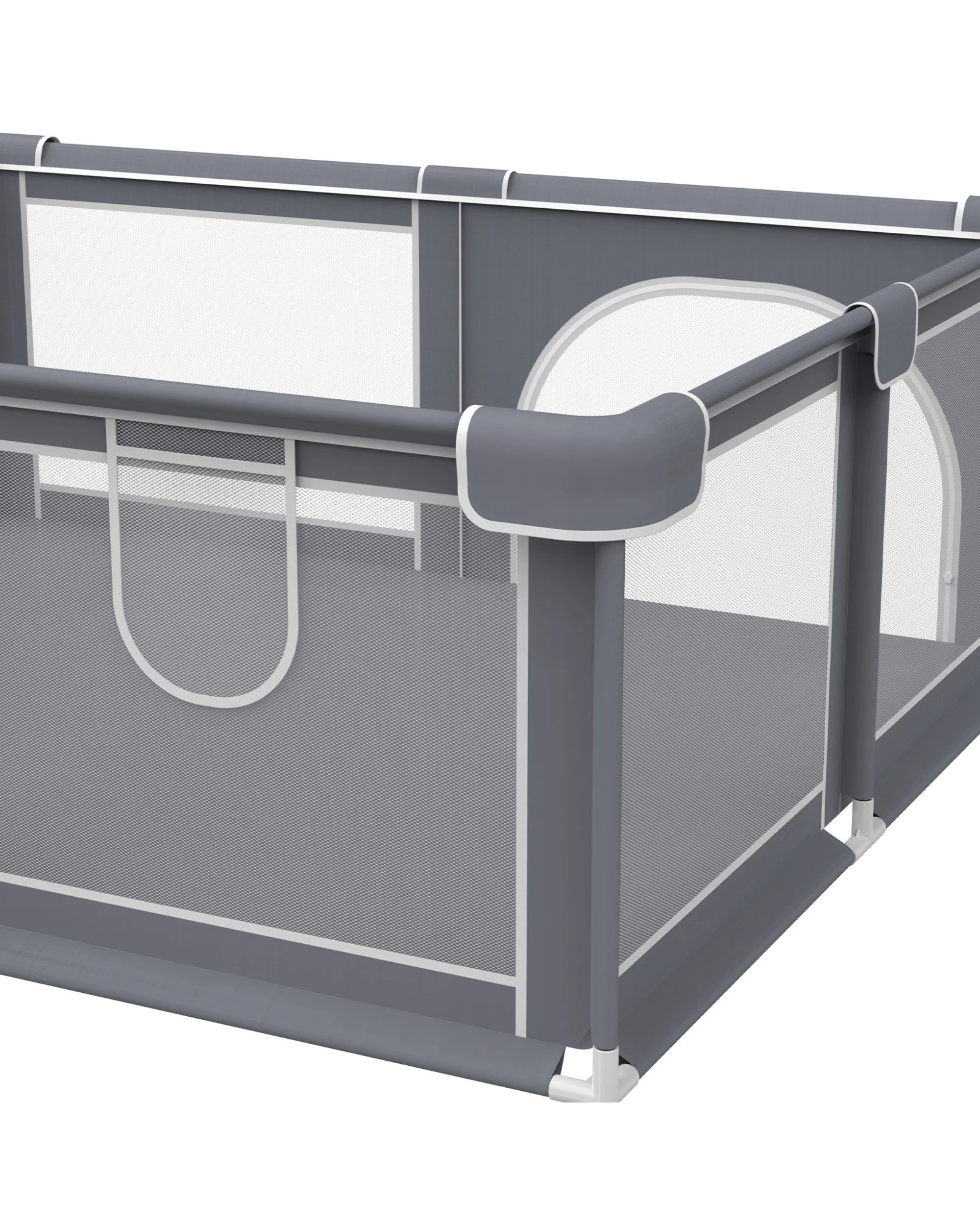 7 Advwin Large Baby Playpen 155 x 185cm Kids Activity Central Child Play Fence with Anti-Slip Base Grey, 7 of 7